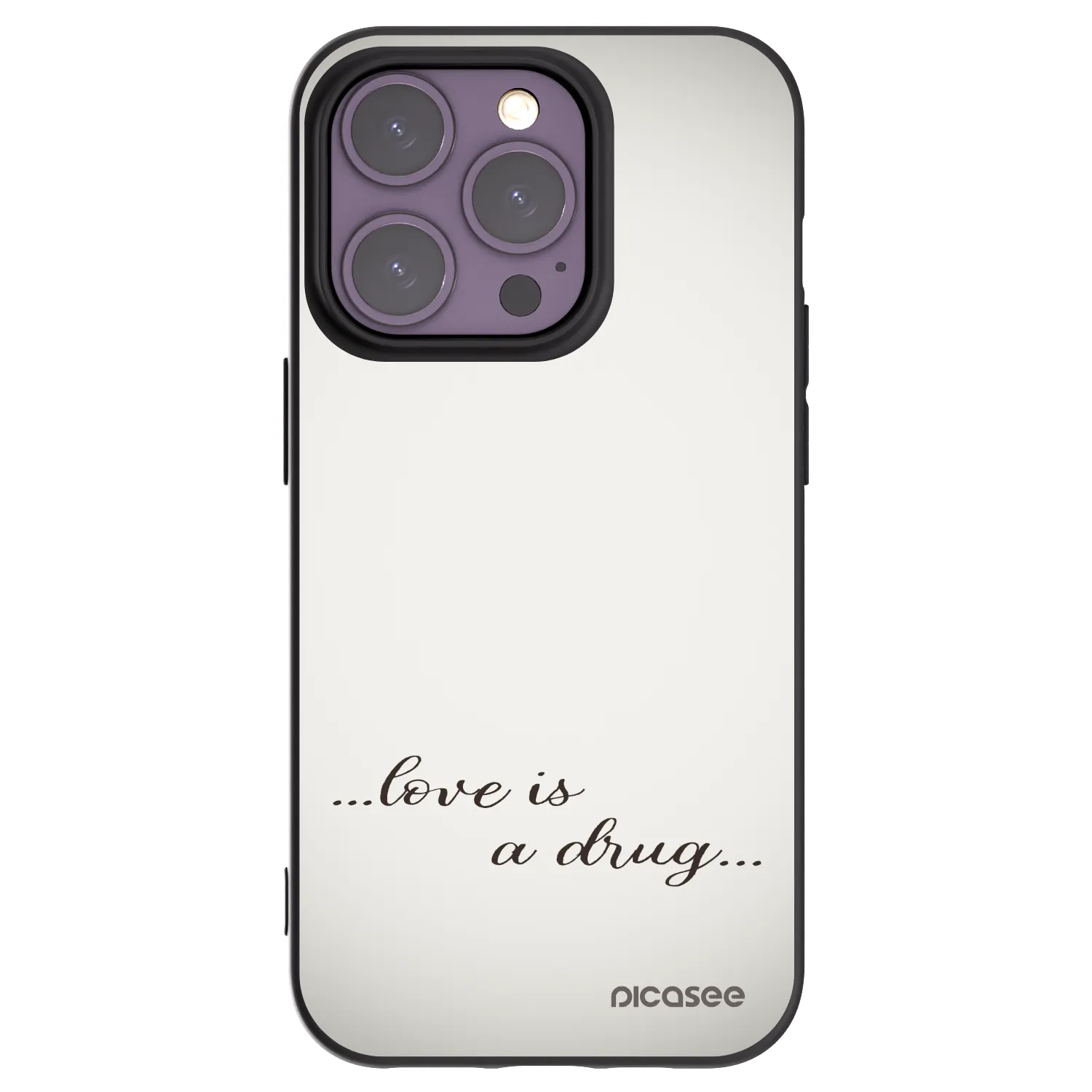 Picasee silikónový čierny obal pre Apple iPhone 14 Pro - Love is a drug