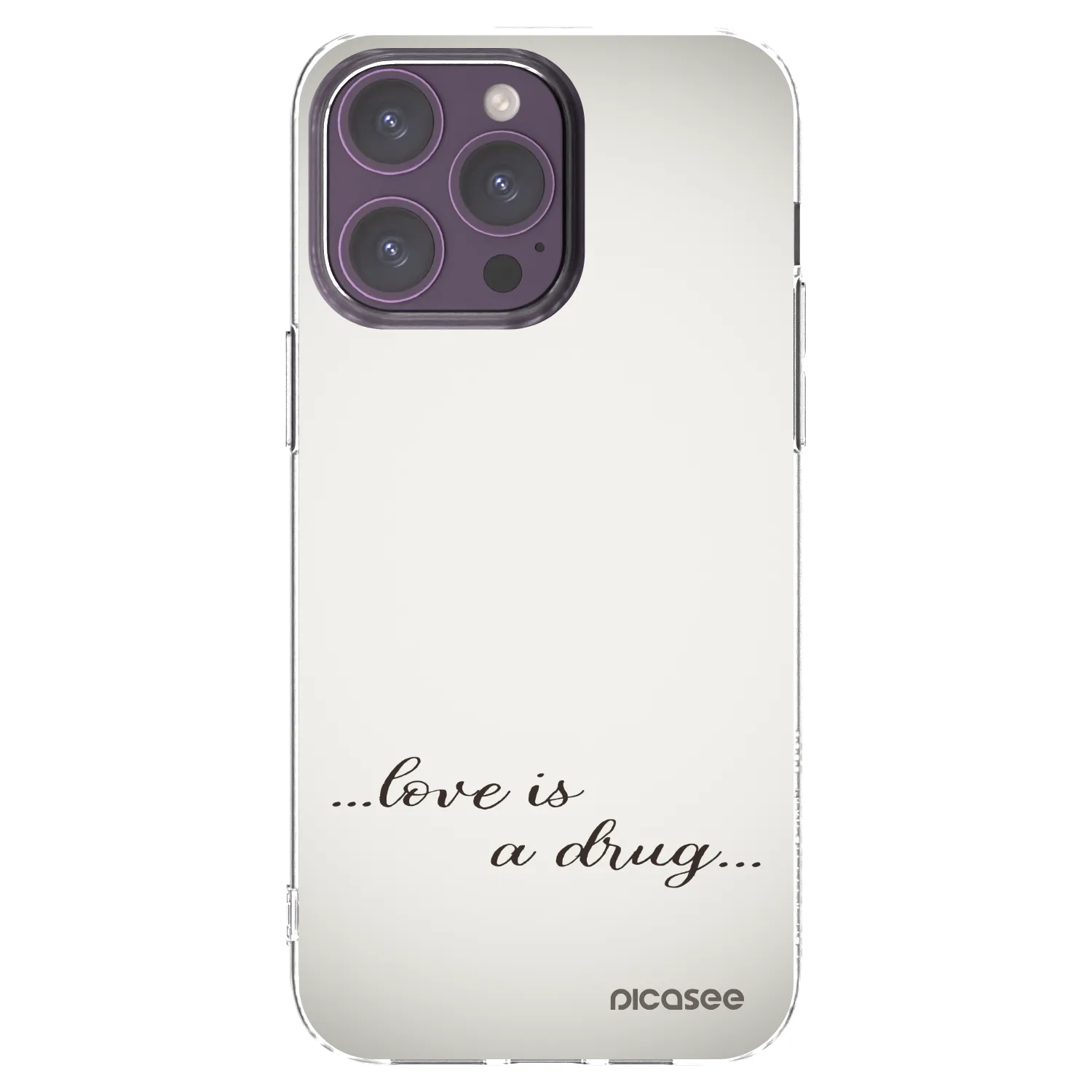 Picasee silikónový prehľadný obal pre Apple iPhone 14 Pro Max - Love is a drug