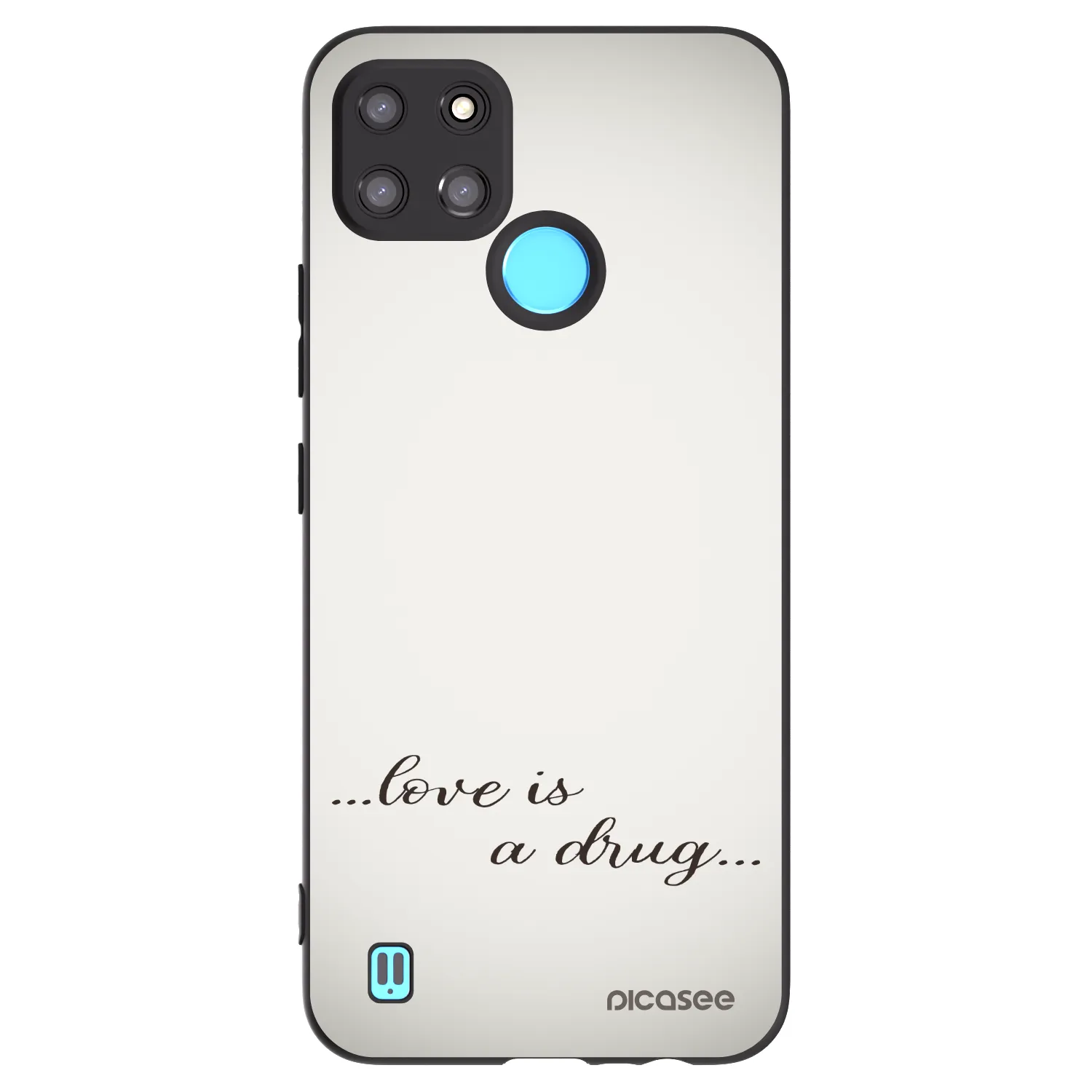 Picasee silikónový čierny obal pre Realme C21Y - Love is a drug