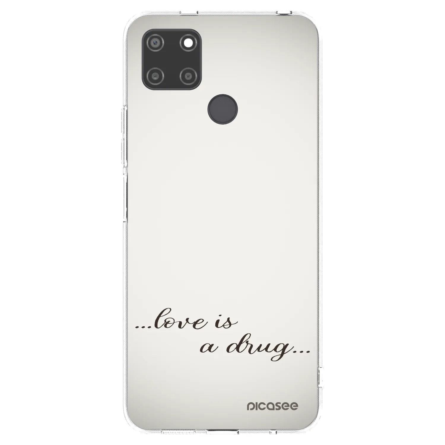 Picasee silikónový prehľadný obal pre Realme C21Y - Love is a drug