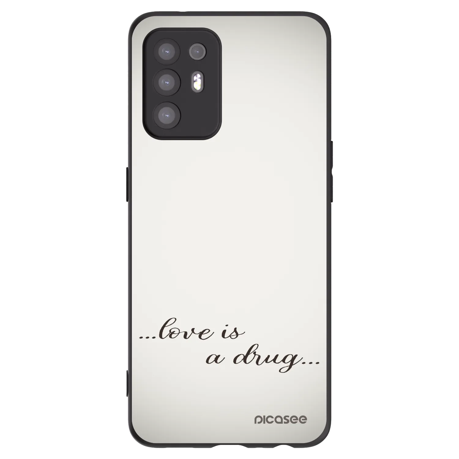 Picasee silikónový čierny obal pre OPPO A94 5G - Love is a drug