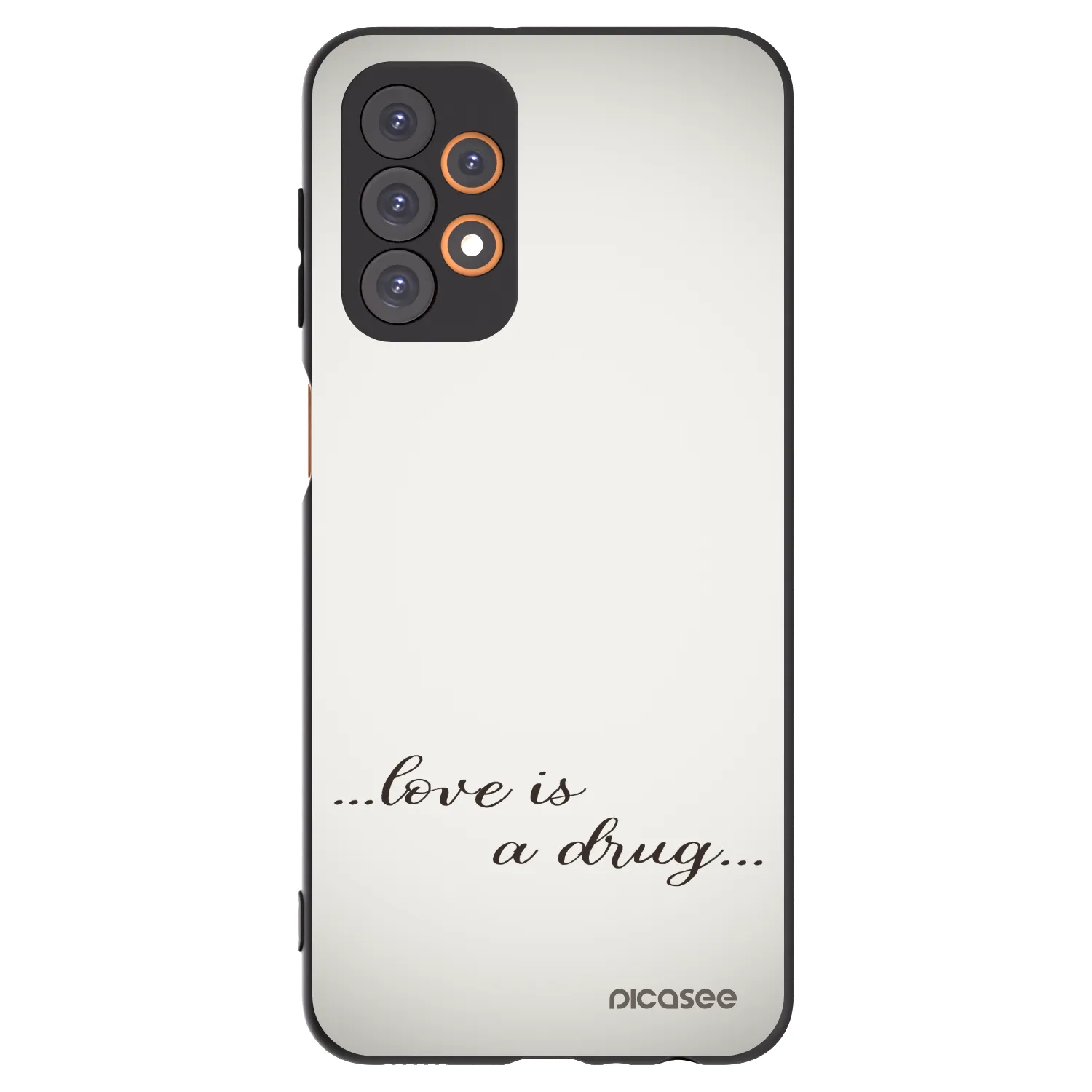 Silikónový čierny obal pre Samsung Galaxy A23 A236B 5G - Love is a drug