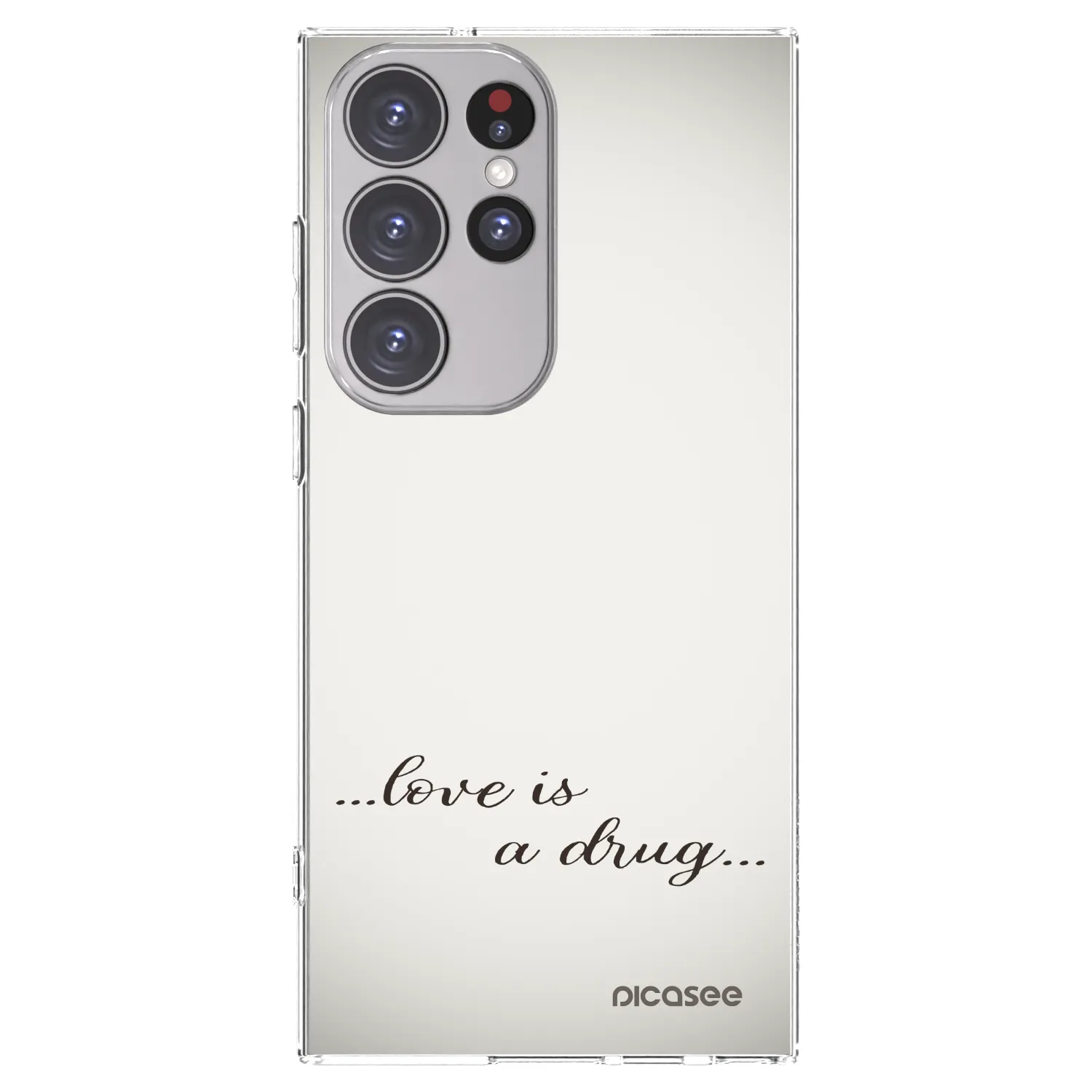 Picasee silikónový prehľadný obal pre Samsung Galaxy S23 Ultra 5G - Love is a drug