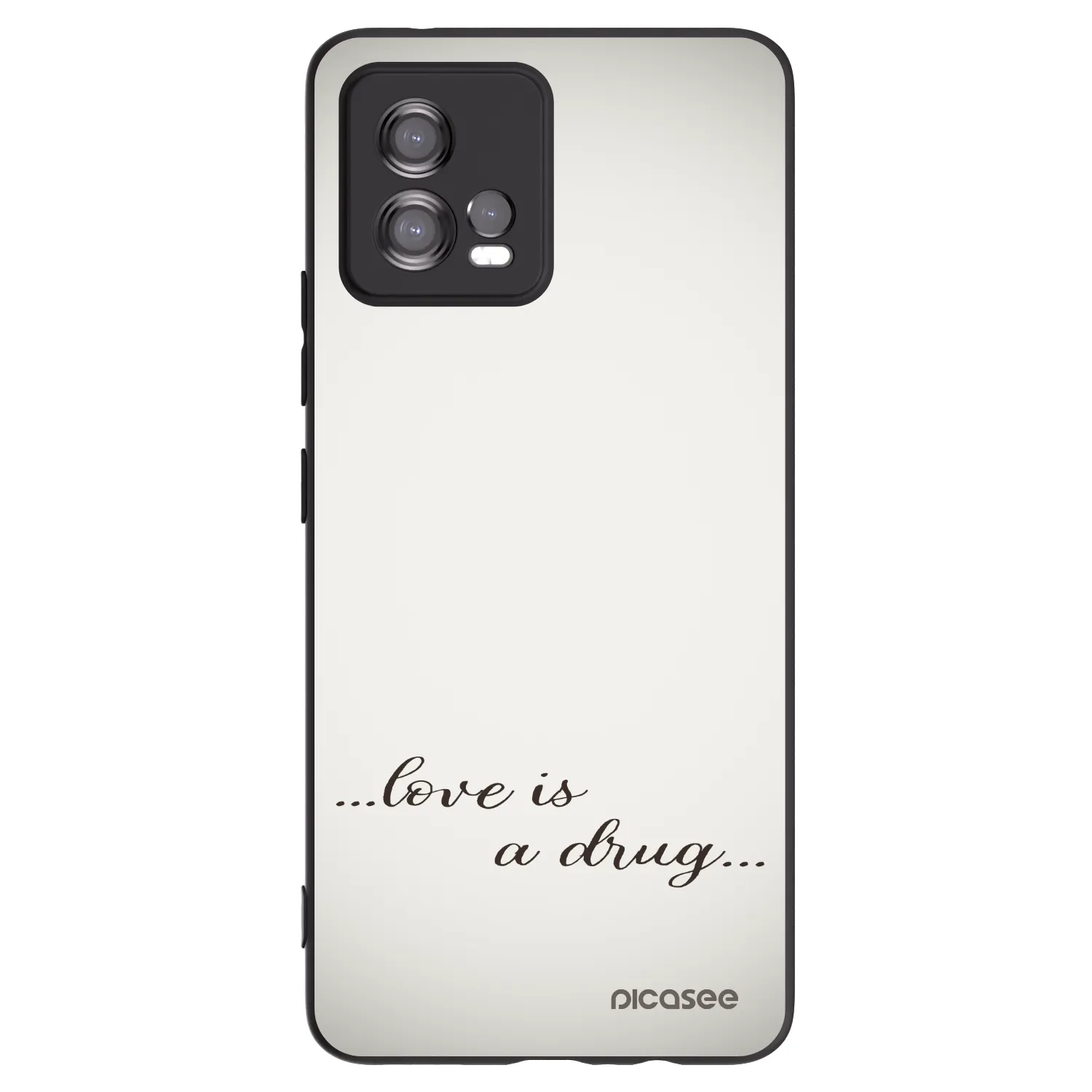 Picasee silikónový čierny obal pre Motorola Moto G72 - Love is a drug