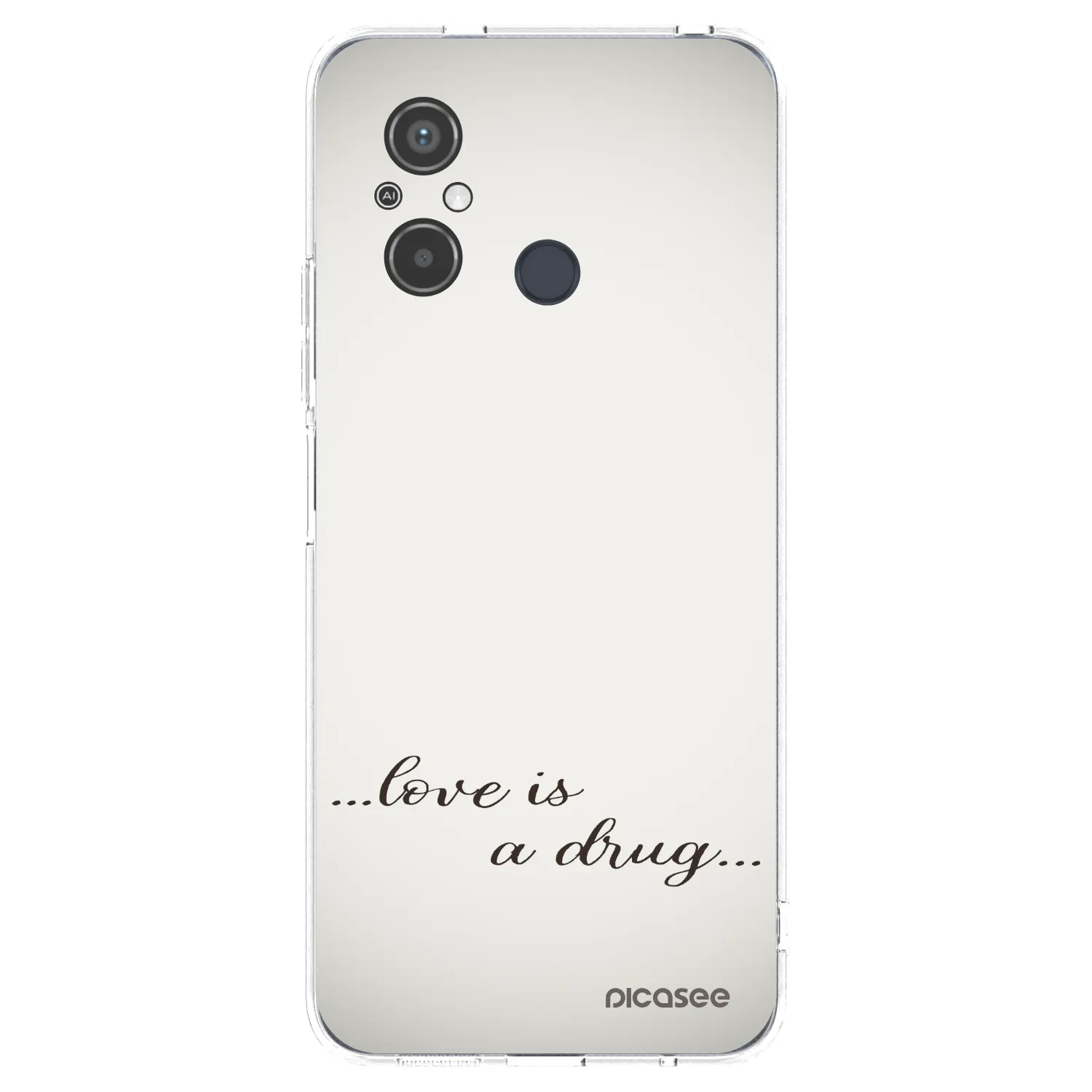 Silikónový prehľadný obal pre Xiaomi Redmi 12C - Love is a drug