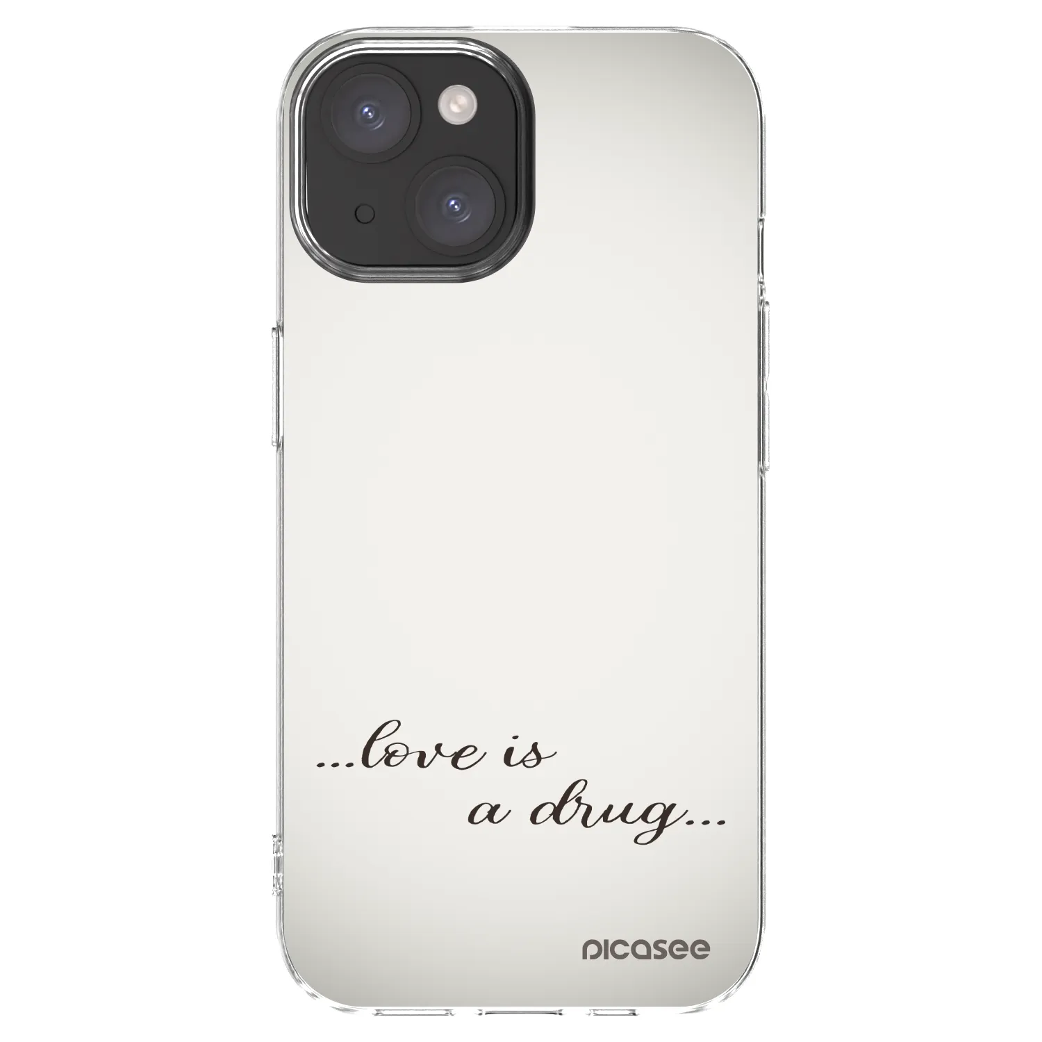 Picasee silikónový prehľadný obal pre Apple iPhone 15 - Love is a drug