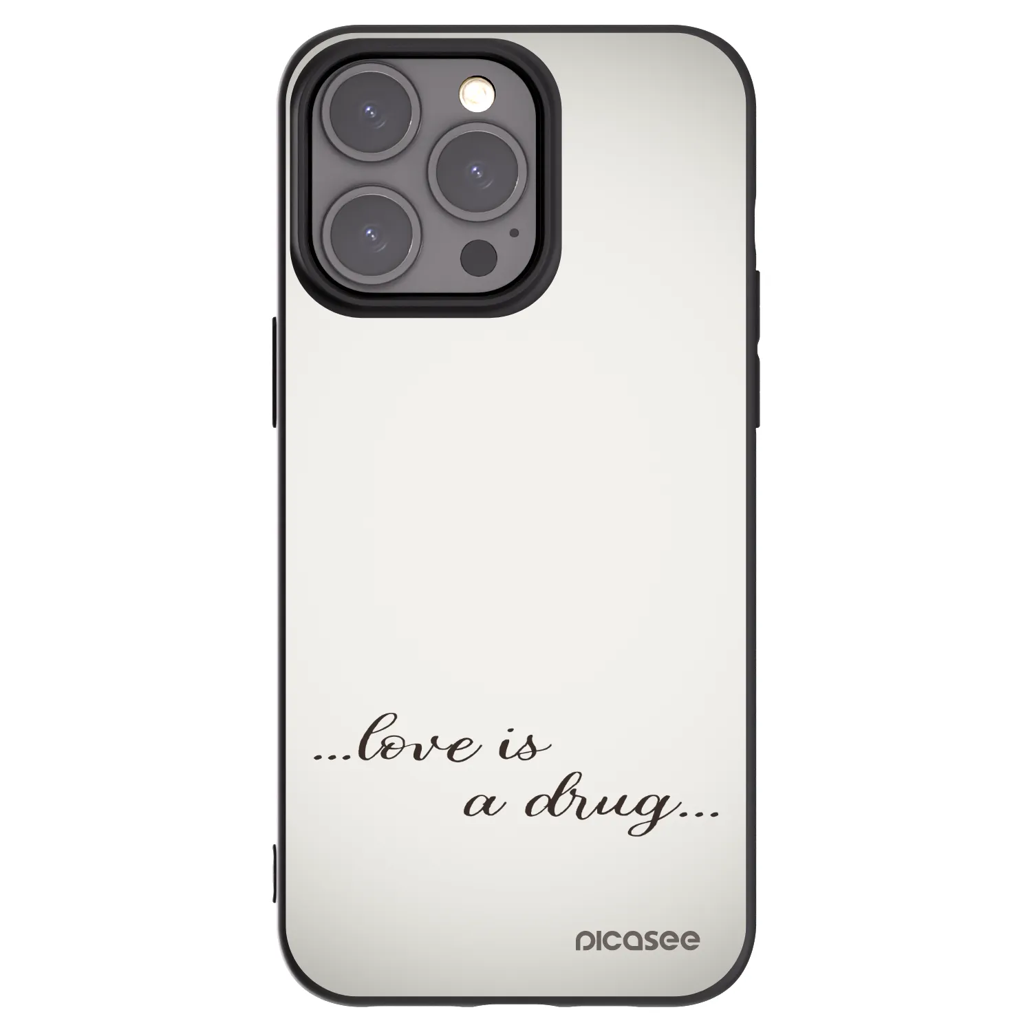 Picasee silikónový čierny obal pre Apple iPhone 15 Pro Max - Love is a drug