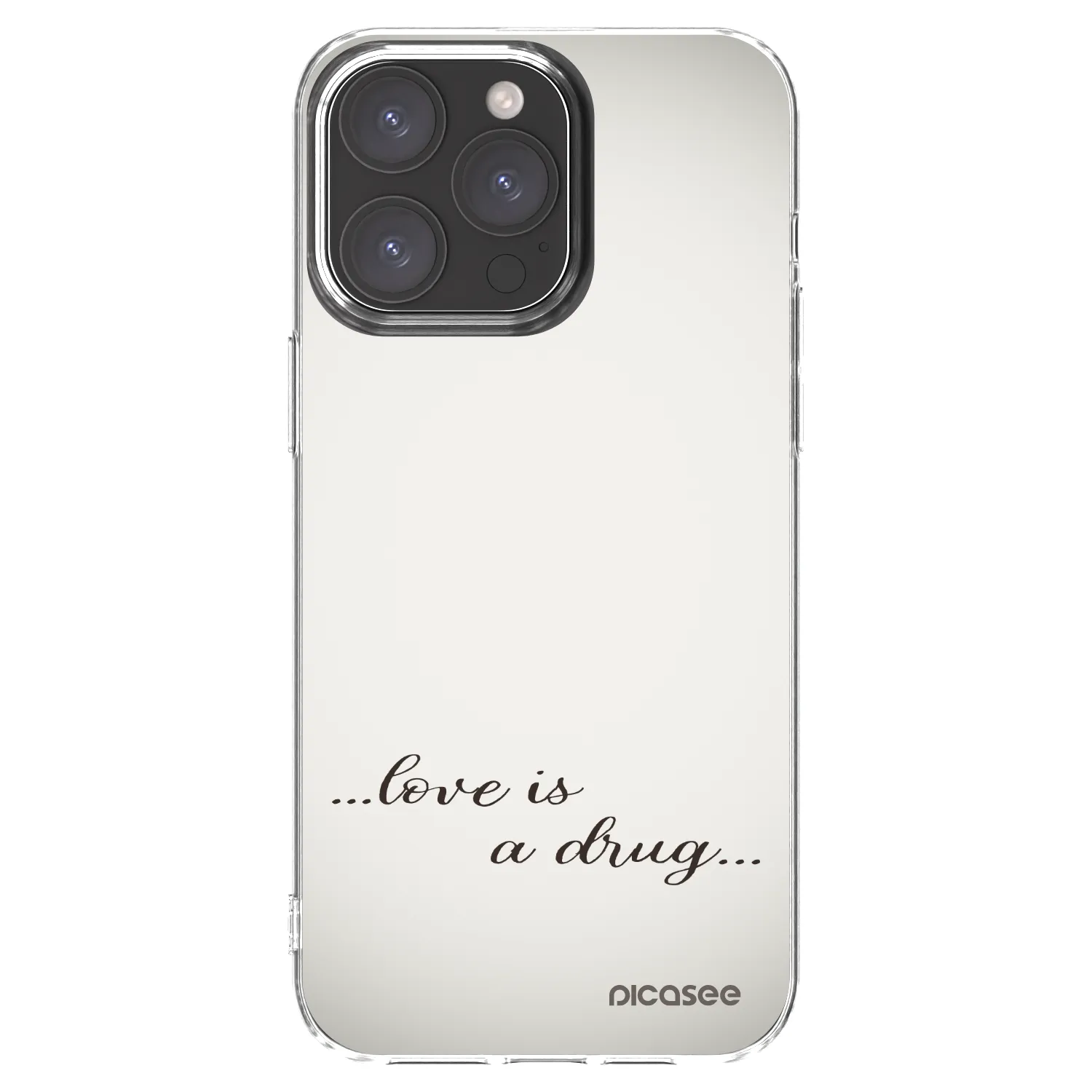 Picasee silikónový prehľadný obal pre Apple iPhone 15 Pro Max - Love is a drug