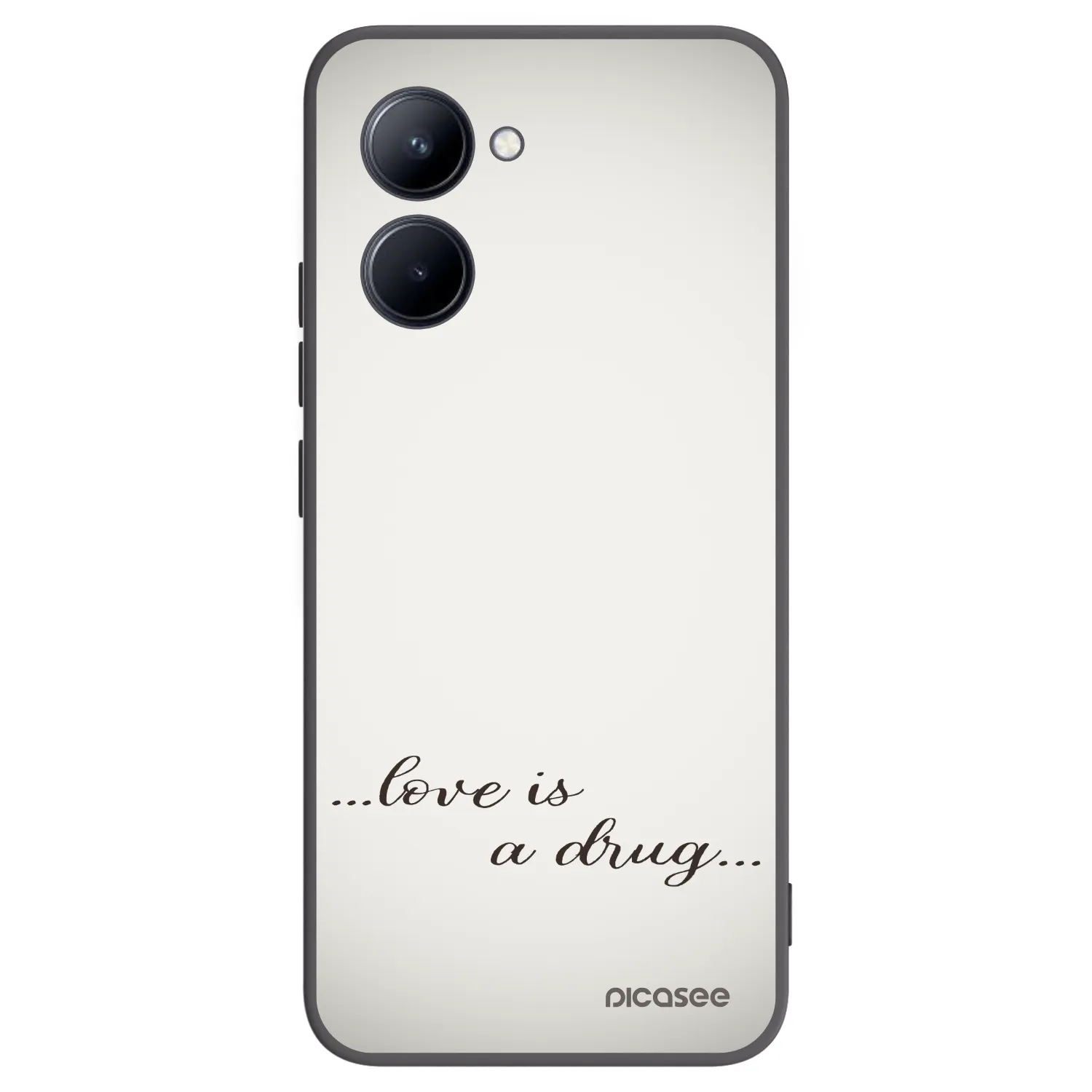 Picasee silikónový čierny obal pre Realme C33 (2023) - Love is a drug