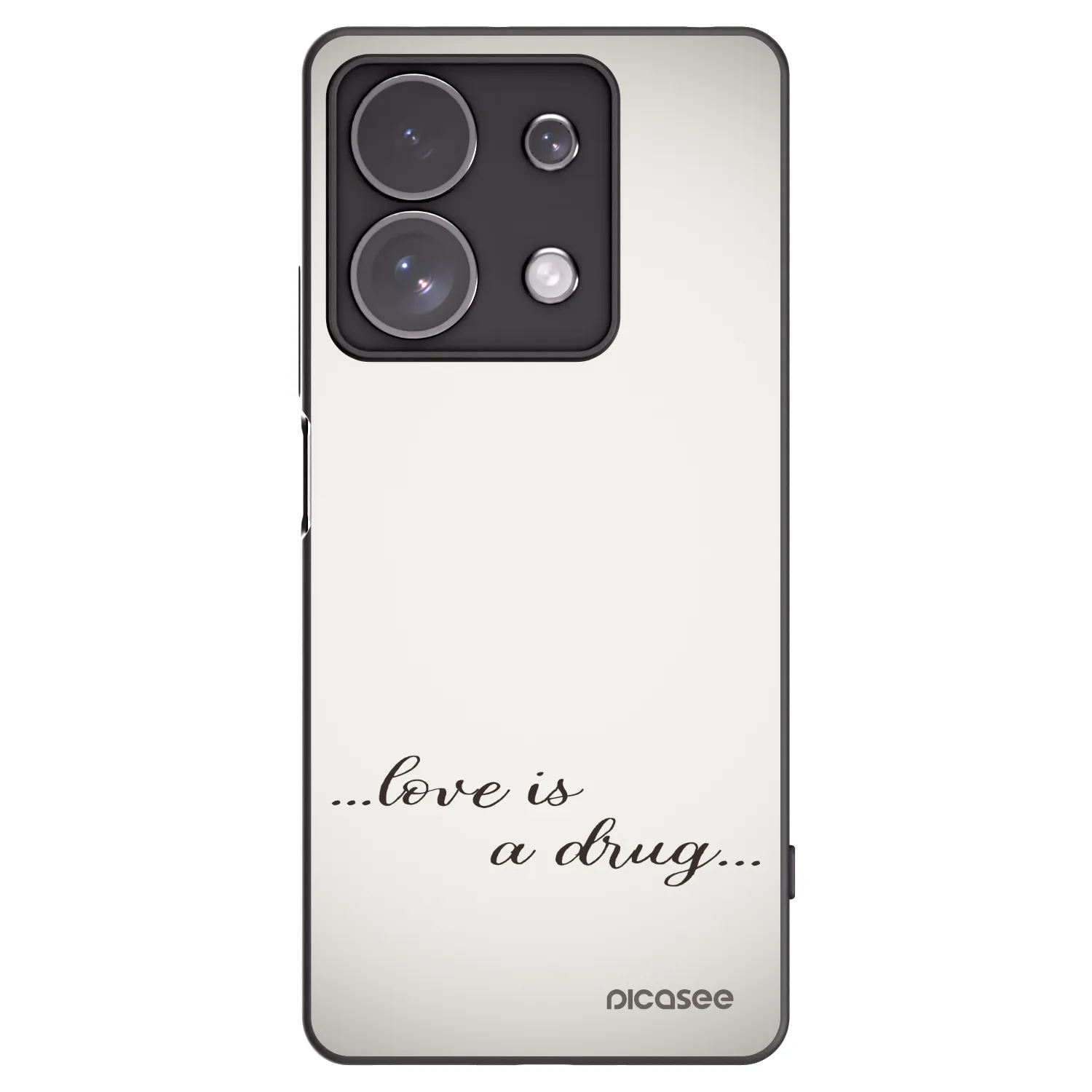 Silikónový čierny obal pre Xiaomi Redmi Note 13 Pro 4G - Love is a drug