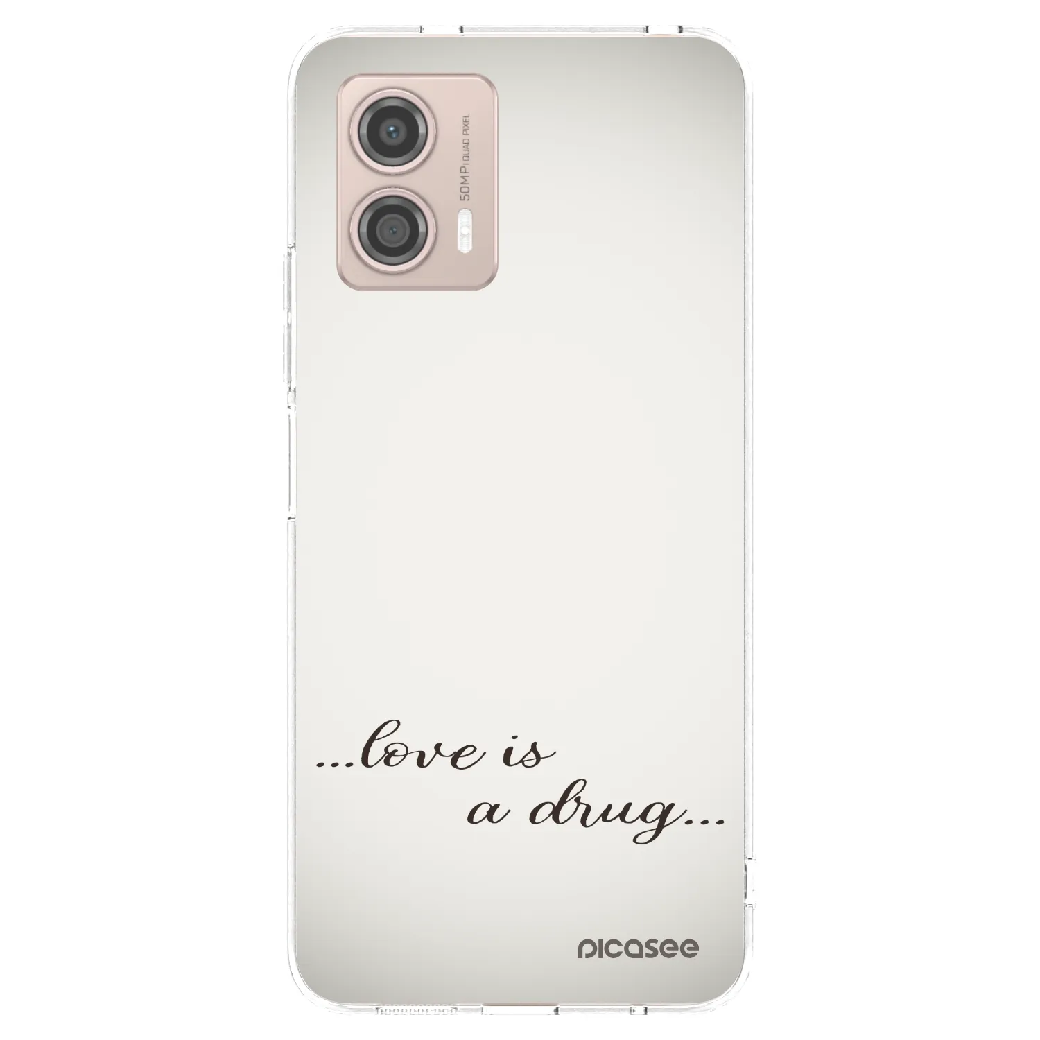 Silikónový prehľadný obal pre Motorola Moto G53 5G - Love is a drug