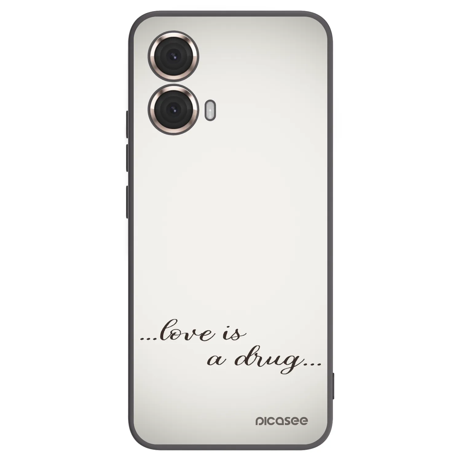 Silikónový čierny obal pre Motorola Moto G85 - Love is a drug
