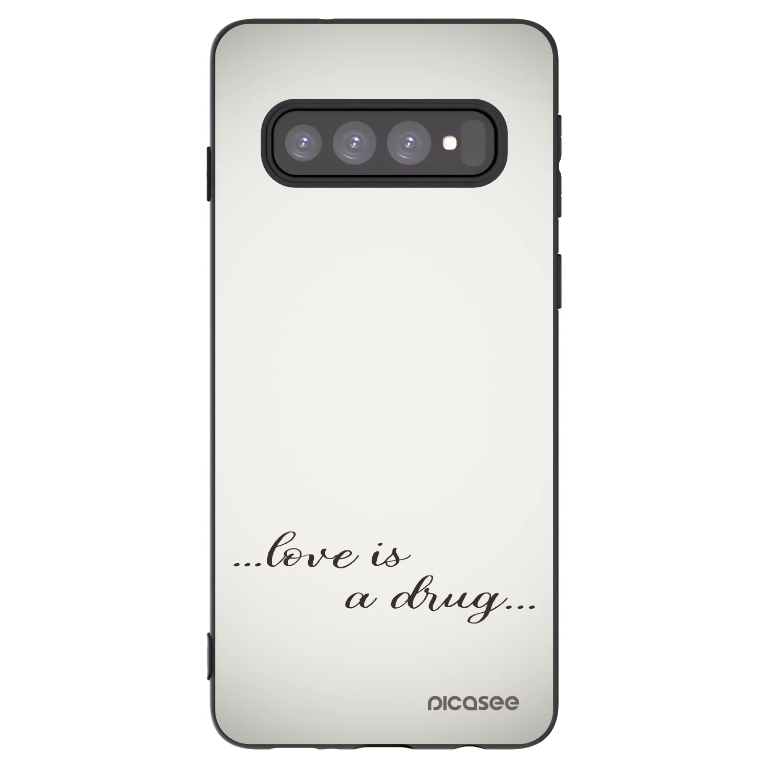 Picasee silikónový čierny obal pre Samsung Galaxy S10 G973 - Love is a drug