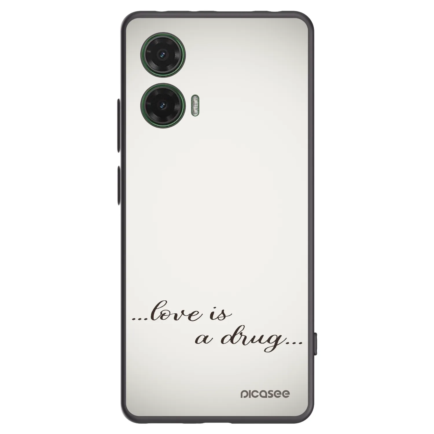 Silikónový čierny obal pre Motorola Moto G35 5G - Love is a drug