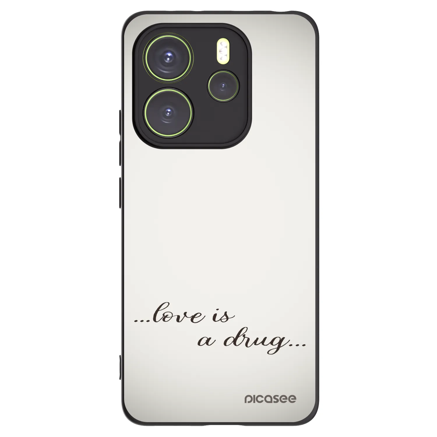 Silikónový čierny obal pre Xiaomi Redmi Note 14 4G - Love is a drug