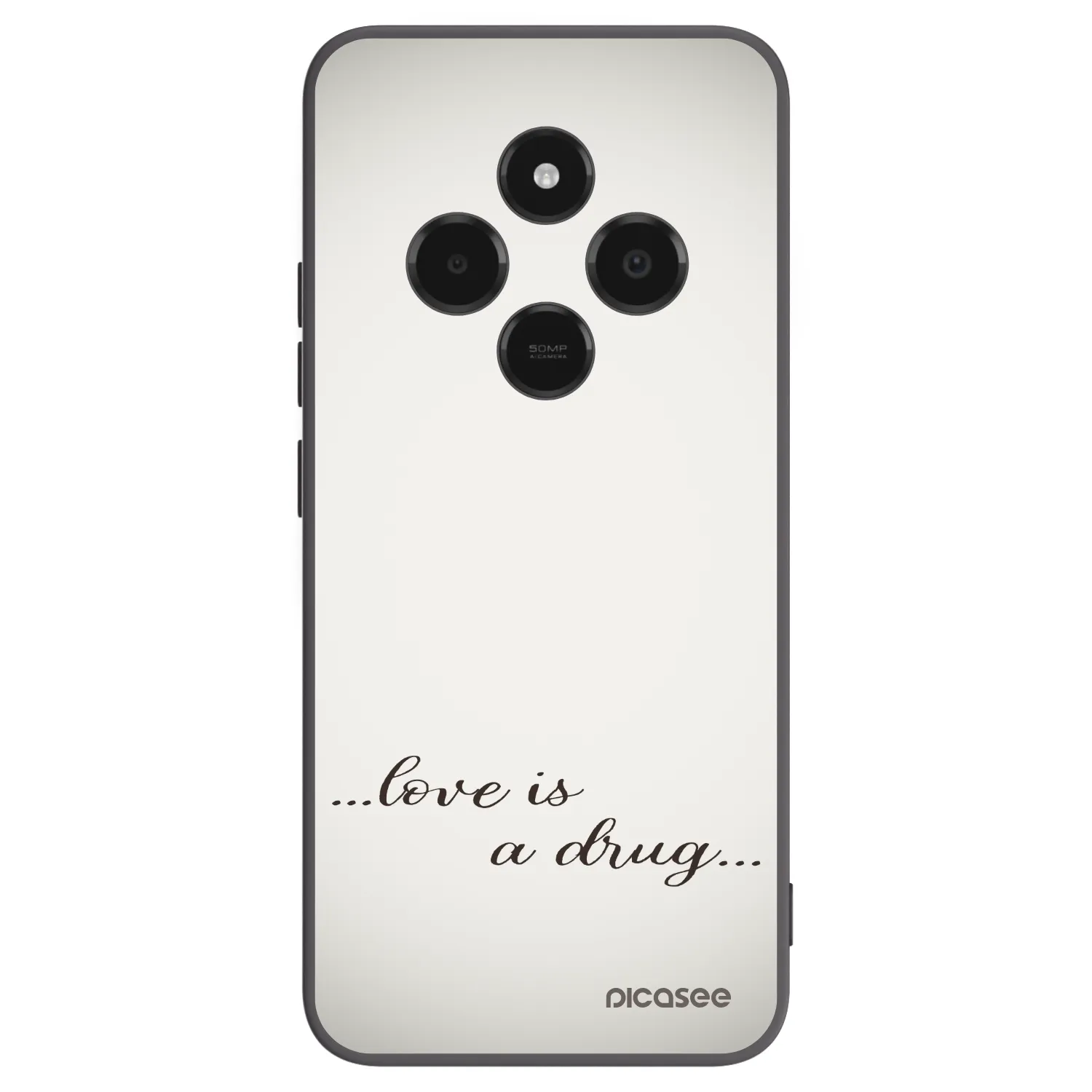 Silikónový čierny obal pre Xiaomi Poco C75 - Love is a drug