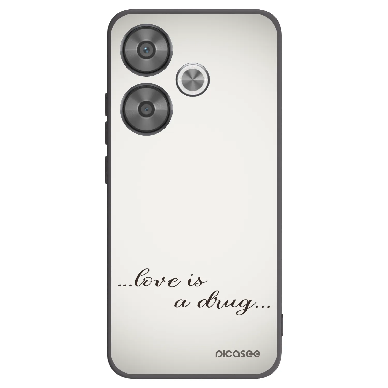 Silikónový čierny obal pre Xiaomi Poco F6 - Love is a drug