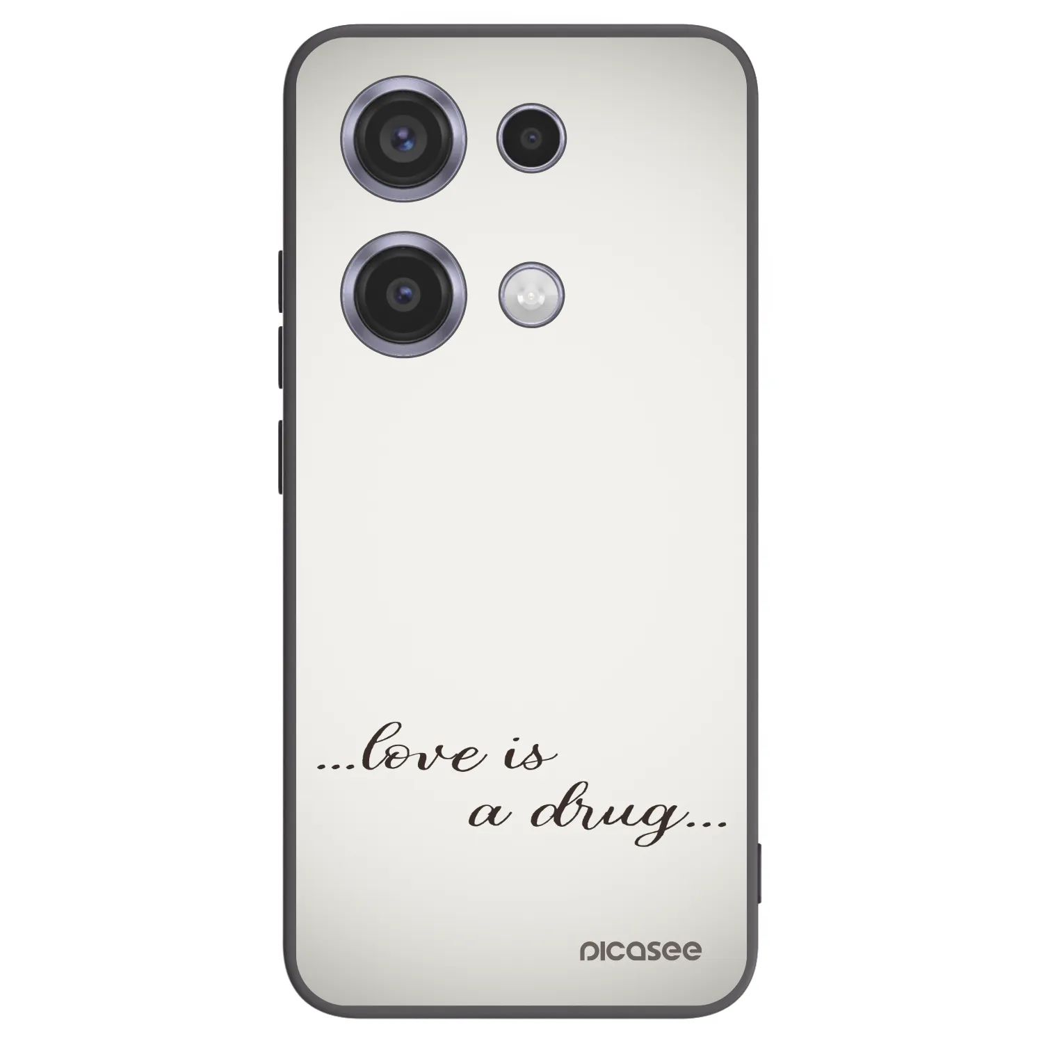 Silikónový čierny obal pre Xiaomi Redmi Note 14S - Love is a drug