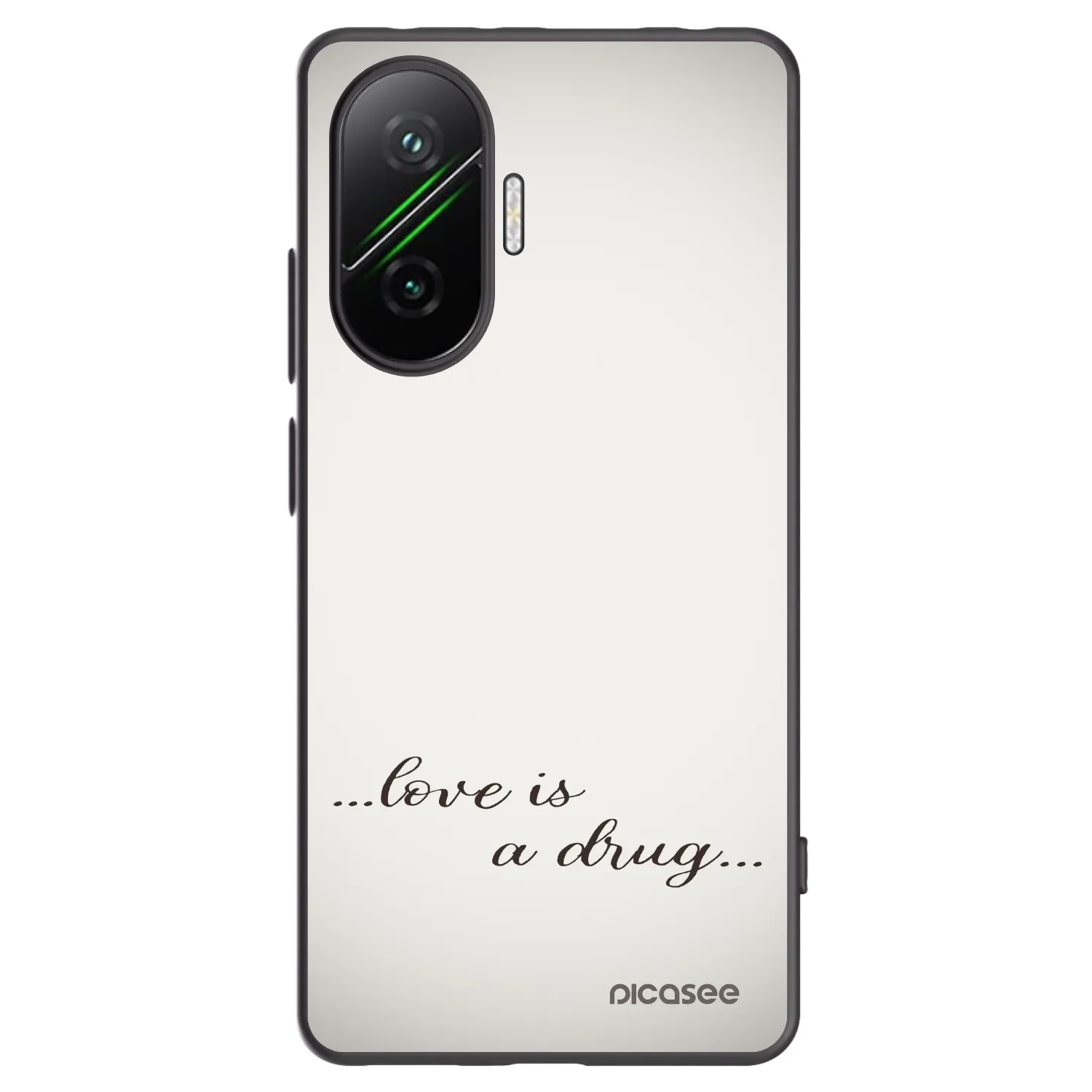 Silikónový čierny obal pre Xiaomi Poco F7 5G - Love is a drug