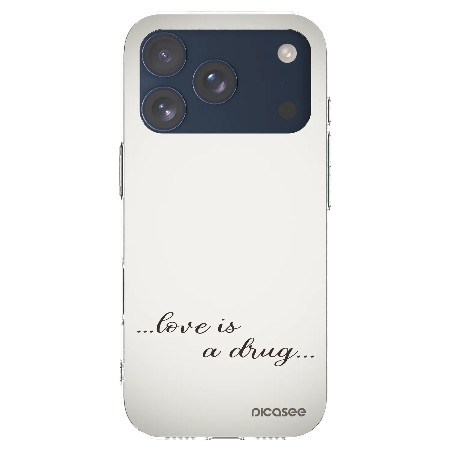 Silikónový prehľadný obal pre Apple iPhone 17 Pro - Love is a drug