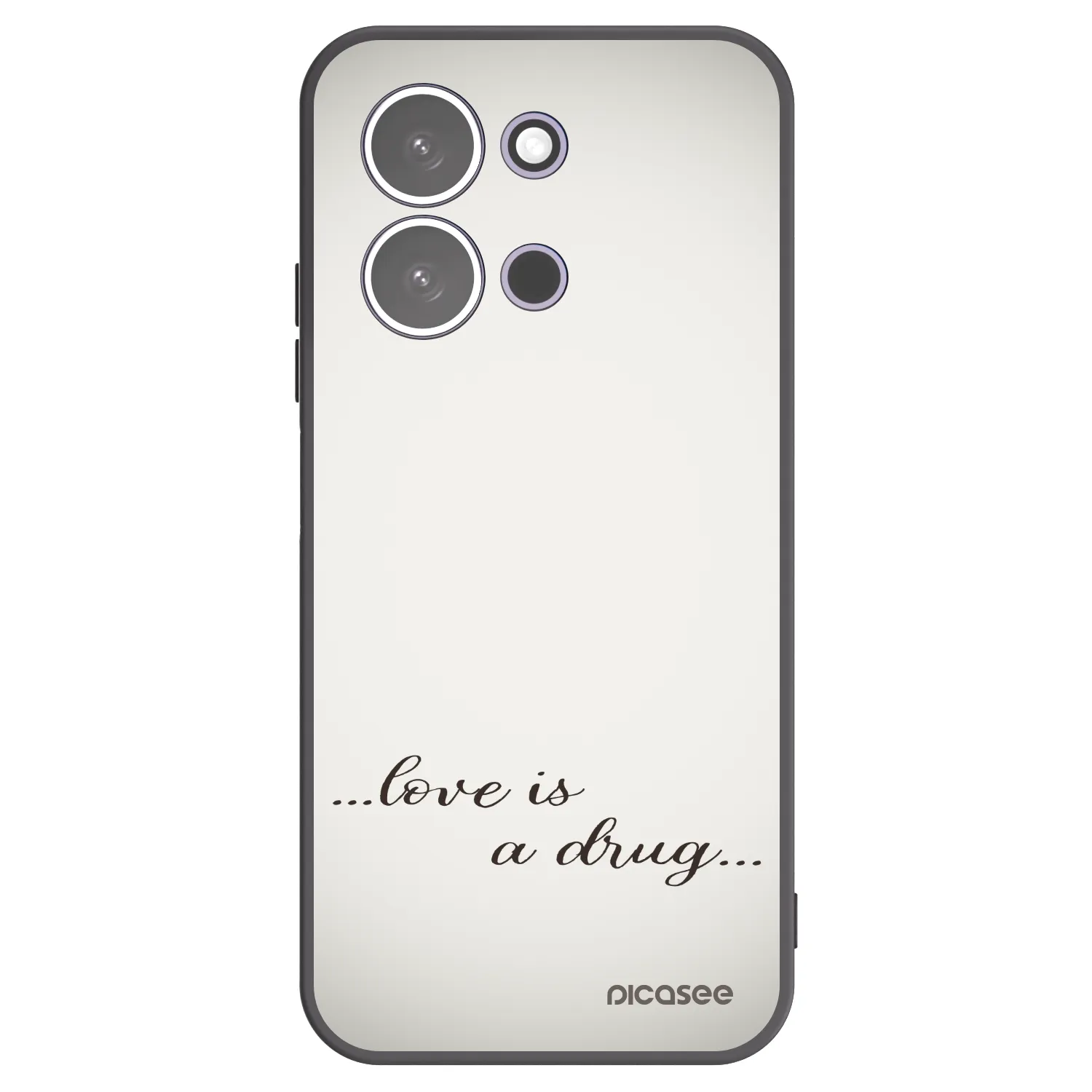 Silikónový čierny obal pre Xiaomi Redmi 15C 5G - Love is a drug