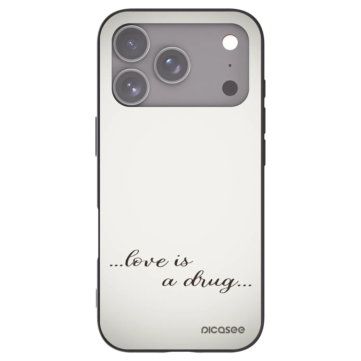 Picasee silikónový čierny obal pre Apple iPhone 18 Pro - Love is a drug