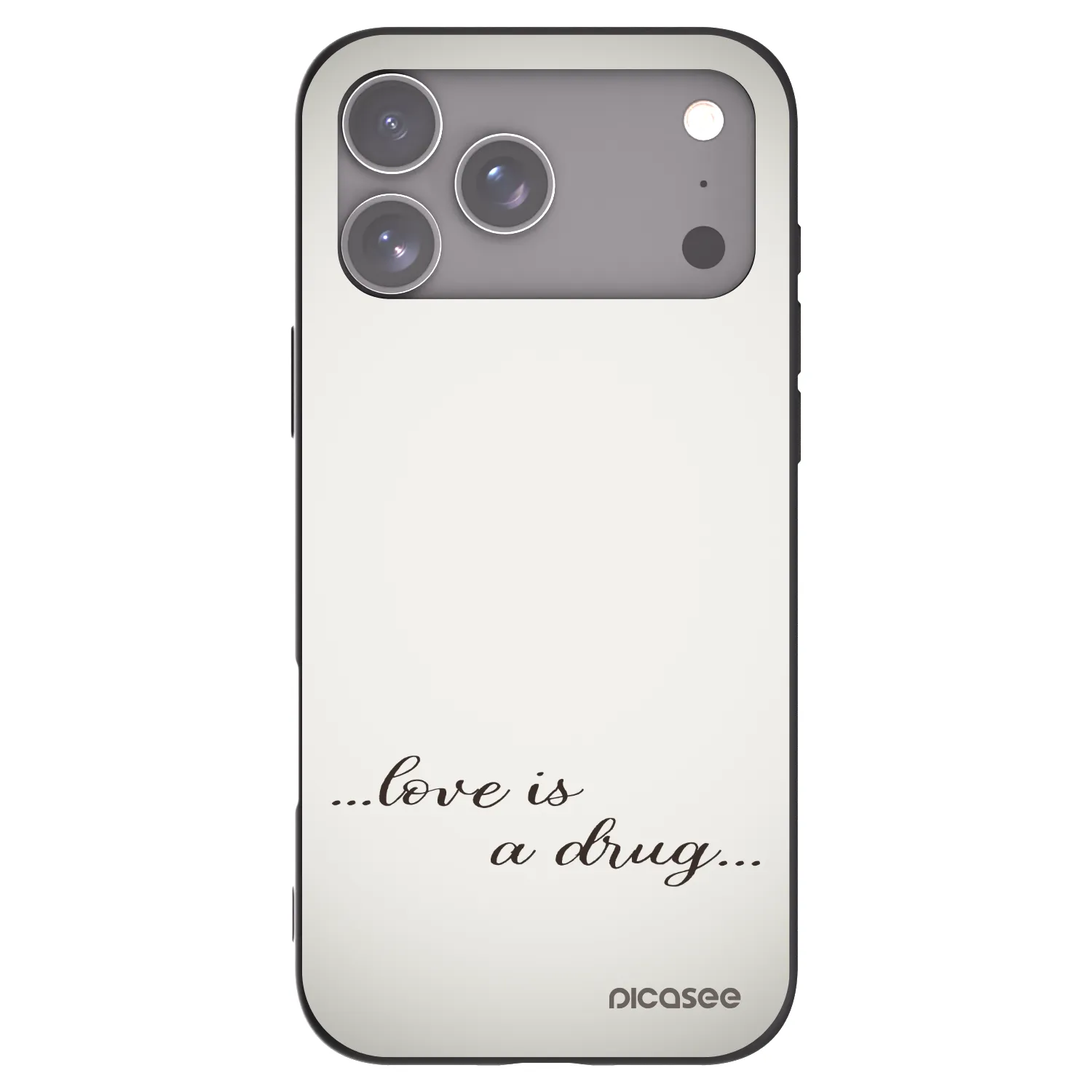 Picasee silikónový čierny obal pre Apple iPhone 18 Pro Max - Love is a drug