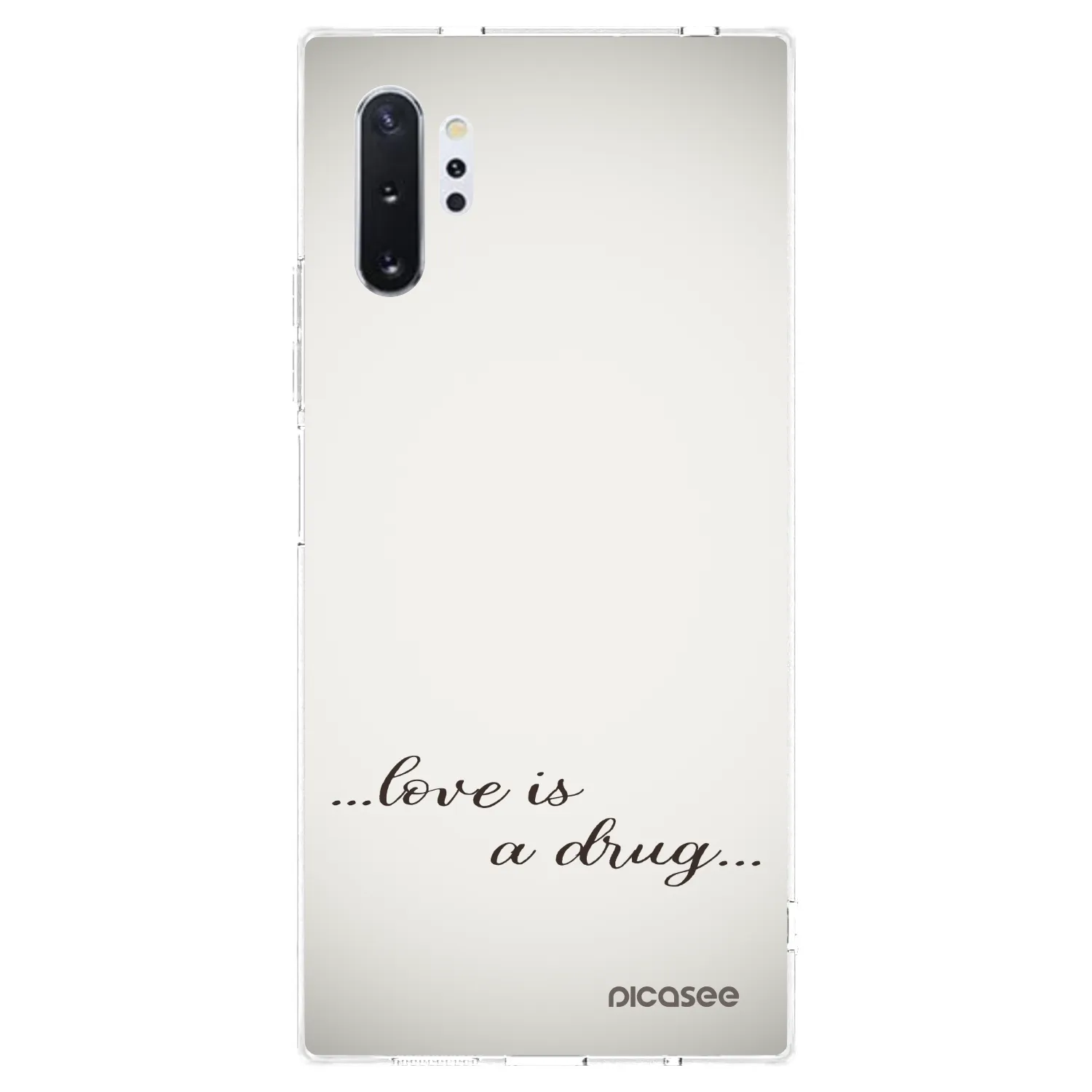Picasee silikónový prehľadný obal pre Samsung Galaxy Note 10+ N975F - Love is a drug