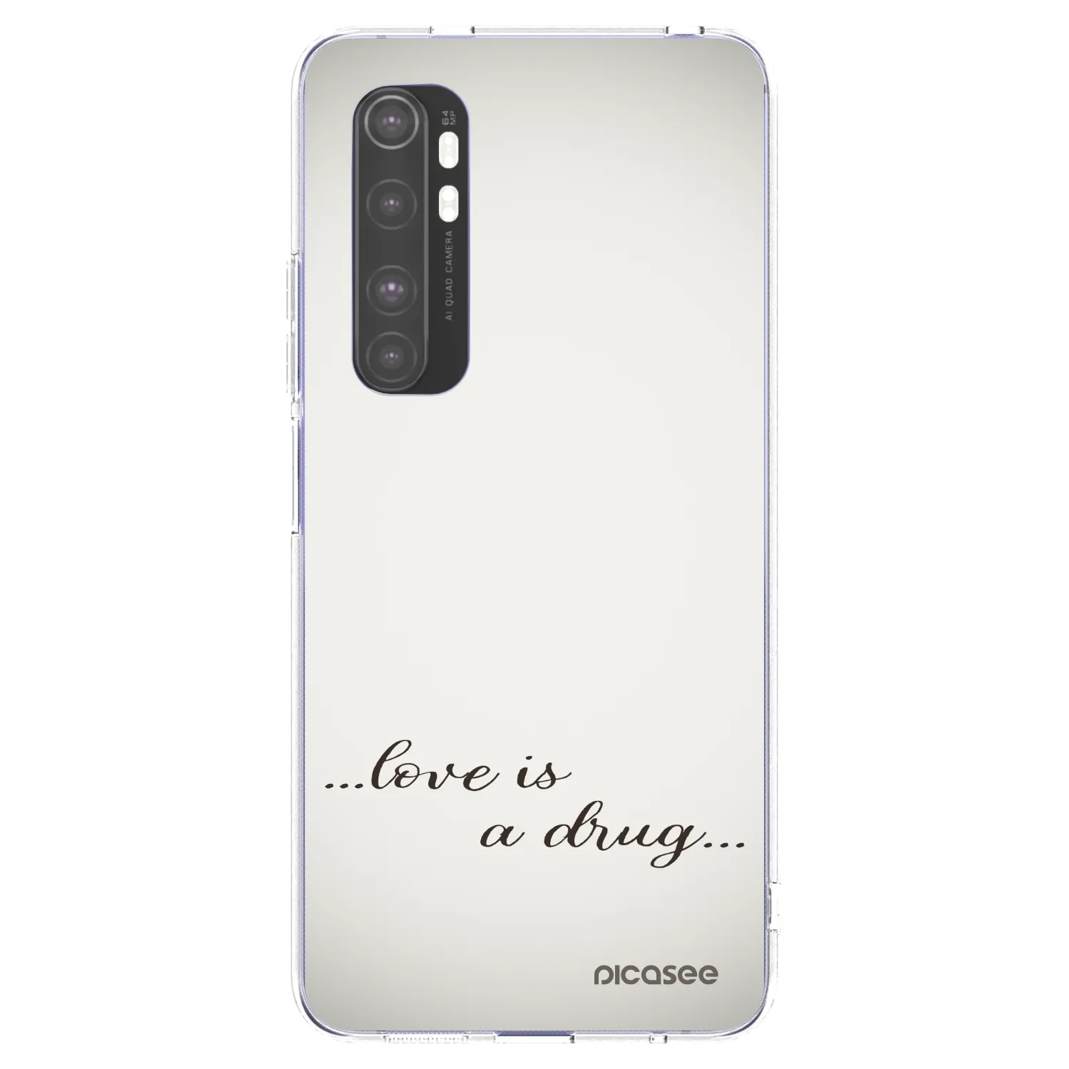Silikónový prehľadný obal pre Xiaomi Mi Note 10 Lite - Love is a drug