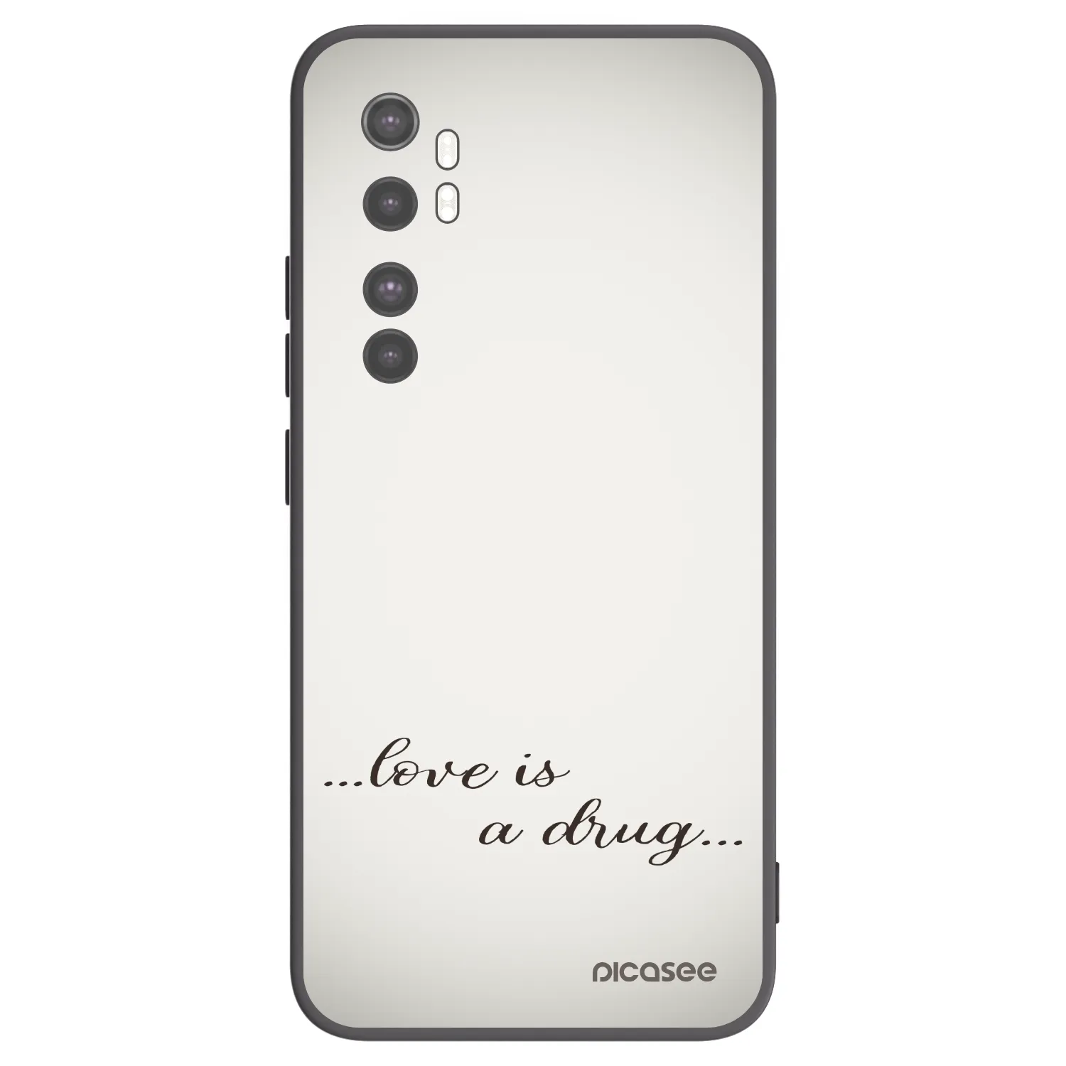 Picasee silikónový čierny obal pre Xiaomi Mi Note 10 Lite - Love is a drug