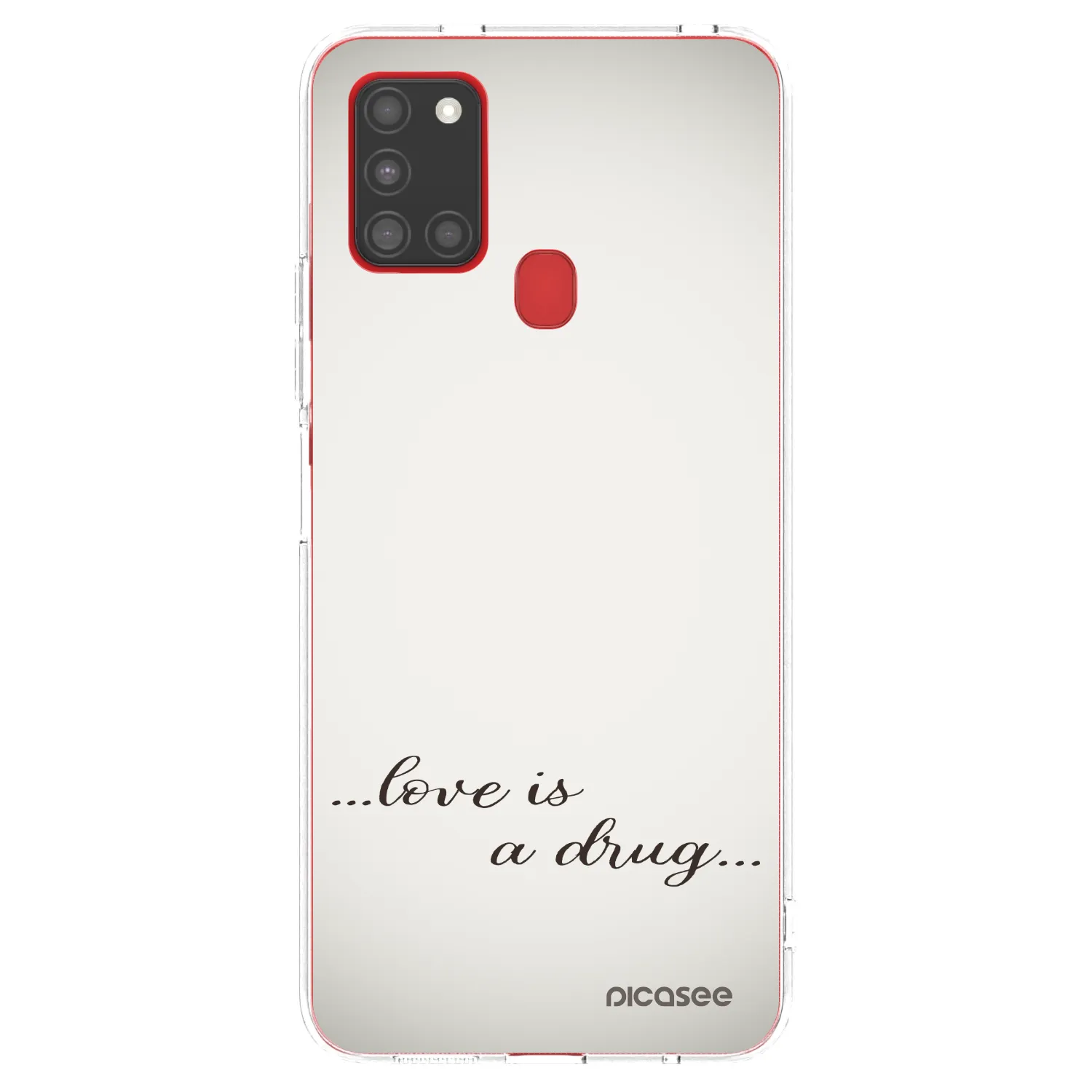 Picasee silikónový prehľadný obal pre Samsung Galaxy A21s - Love is a drug