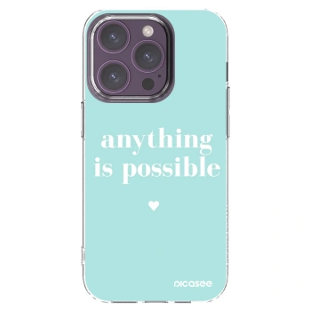 Picasee silikónový prehľadný obal pre Apple iPhone 14 Pro - Anything is possible