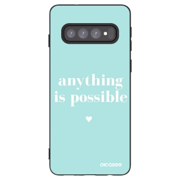 Picasee silikónový čierny obal pre Samsung Galaxy S10 G973 - Anything is possible