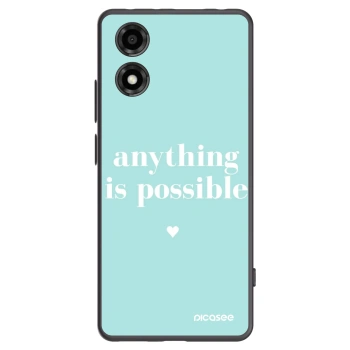 Picasee silikónový čierny obal pre Motorola Moto E14 - Anything is possible