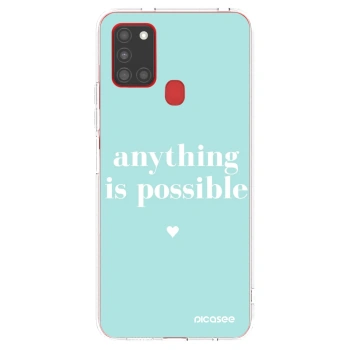 Picasee silikónový prehľadný obal pre Samsung Galaxy A21s - Anything is possible