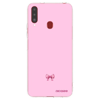 Picasee silikónový prehľadný obal pre Samsung Galaxy A20s - Blush bow