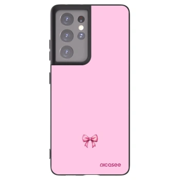 Picasee silikónový čierny obal pre Samsung Galaxy S21 Ultra 5G G998B - Blush bow