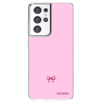 Picasee silikónový prehľadný obal pre Samsung Galaxy S21 Ultra 5G G998B - Blush bow