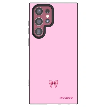 Picasee silikónový čierny obal pre Samsung Galaxy S22 Ultra 5G - Blush bow