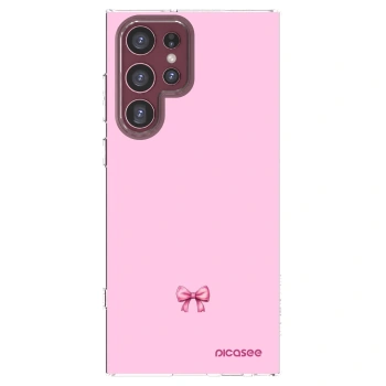 Picasee silikónový prehľadný obal pre Samsung Galaxy S22 Ultra 5G - Blush bow