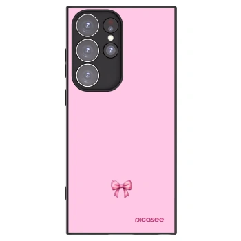 Picasee silikónový čierny obal pre Samsung Galaxy S23 Ultra 5G - Blush bow