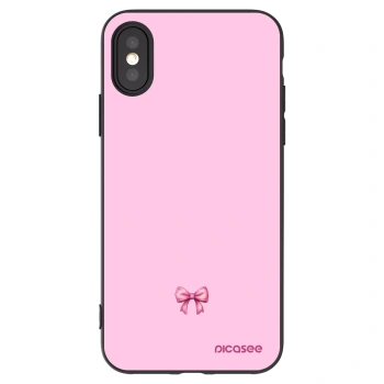 Picasee silikónový čierny obal pre Apple iPhone X/XS - Blush bow