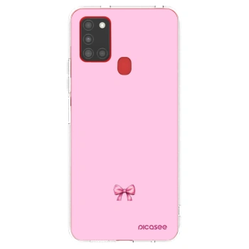 Picasee silikónový prehľadný obal pre Samsung Galaxy A21s - Blush bow