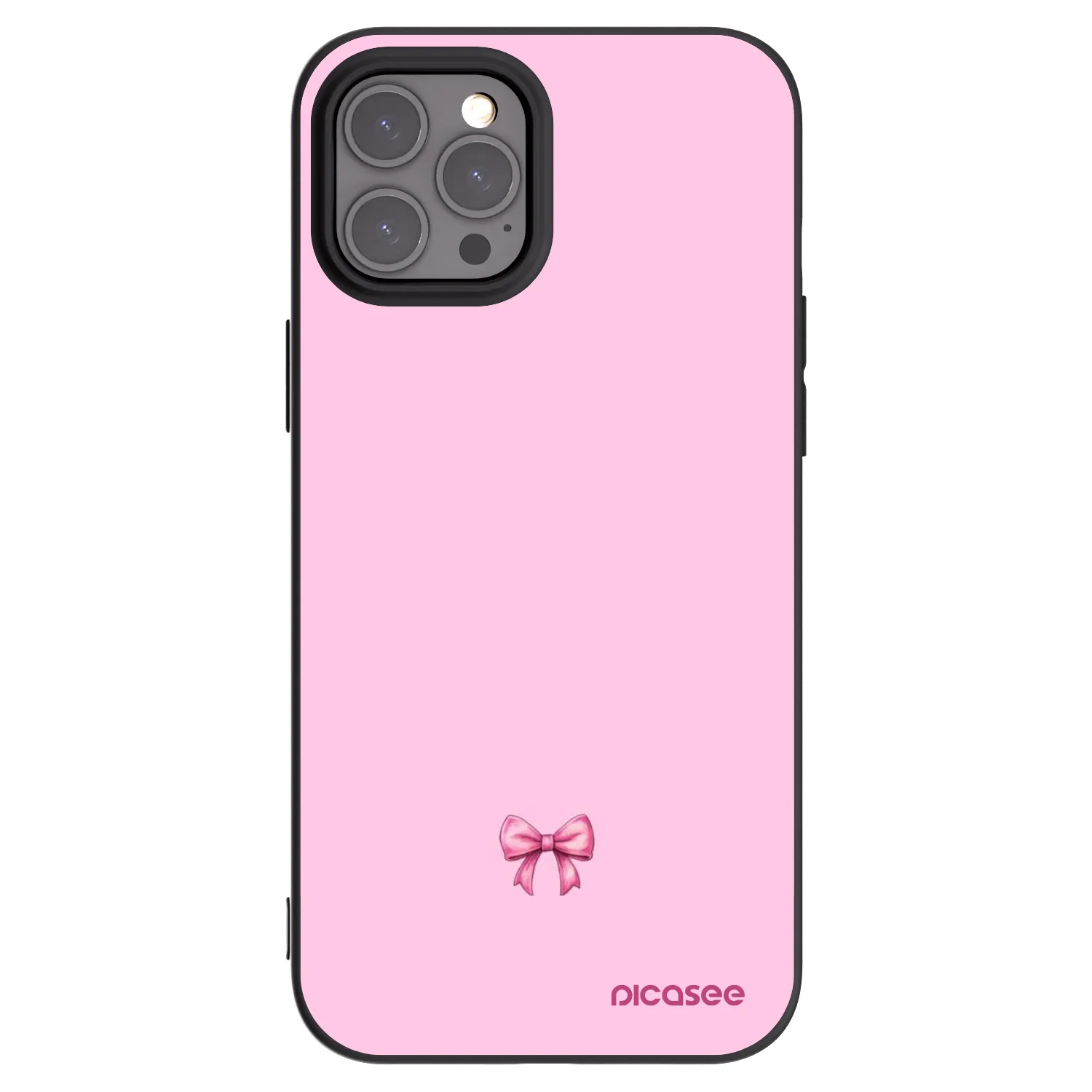 Silikónový čierny obal pre Apple iPhone 12 Pro Max - Blush bow