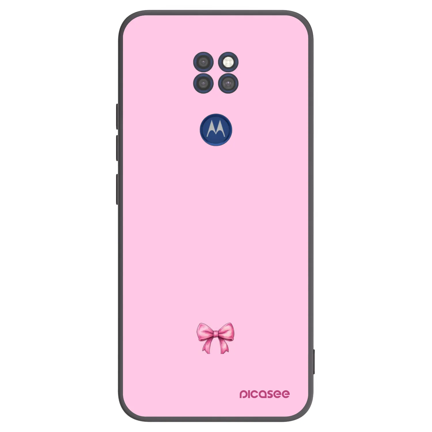 Picasee silikónový čierny obal pre Motorola Moto G9 Play - Blush bow