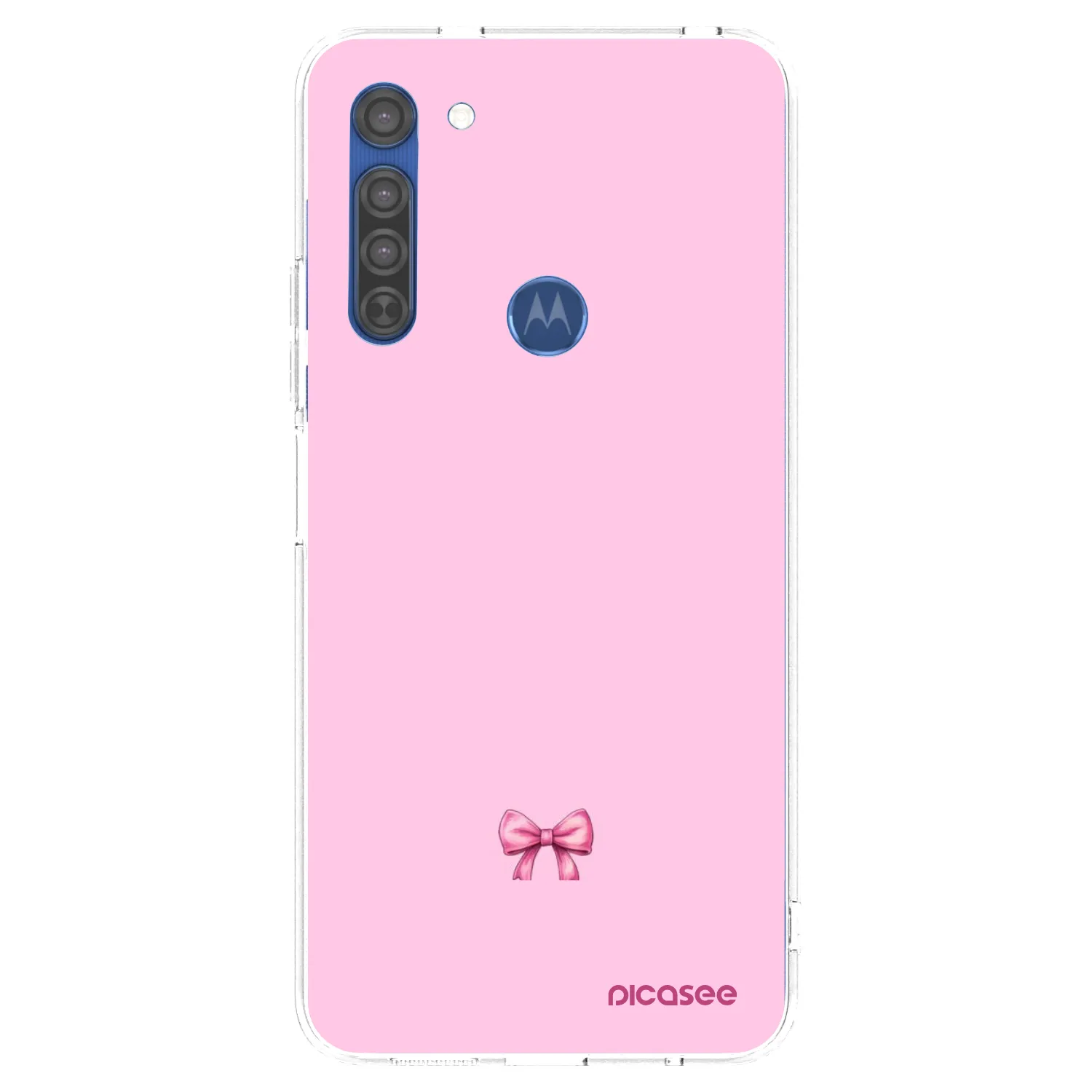 Silikónový prehľadný obal pre Motorola Moto G8 - Blush bow