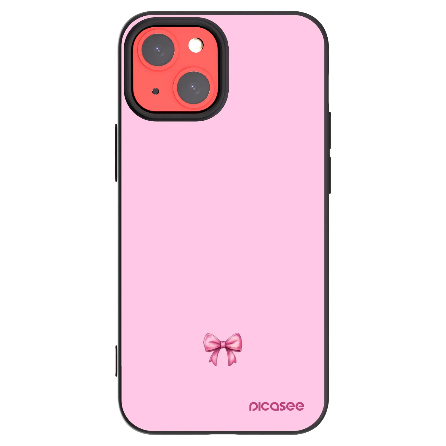 Silikónový čierny obal pre Apple iPhone 13 mini - Blush bow