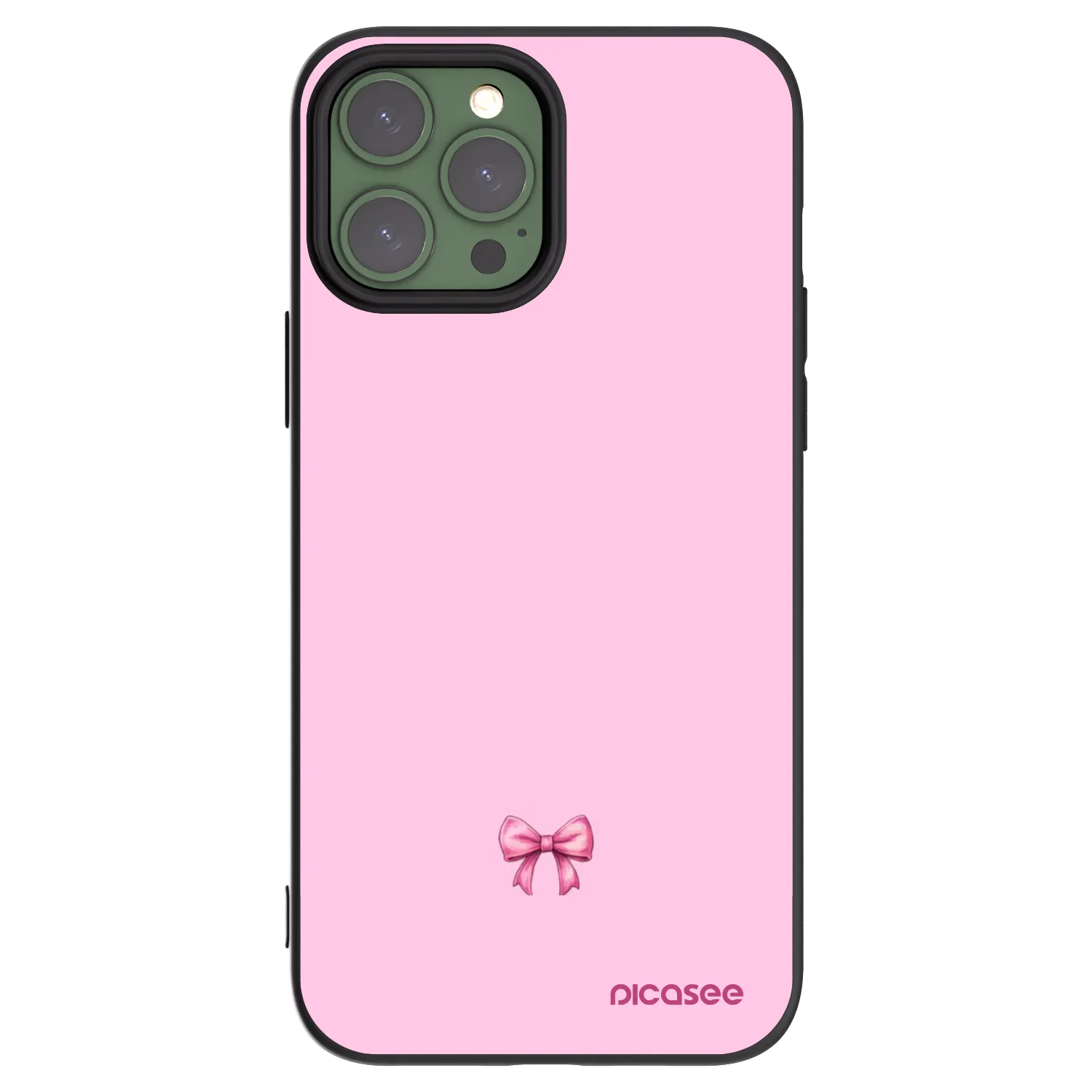 Silikónový čierny obal pre Apple iPhone 13 Pro Max - Blush bow
