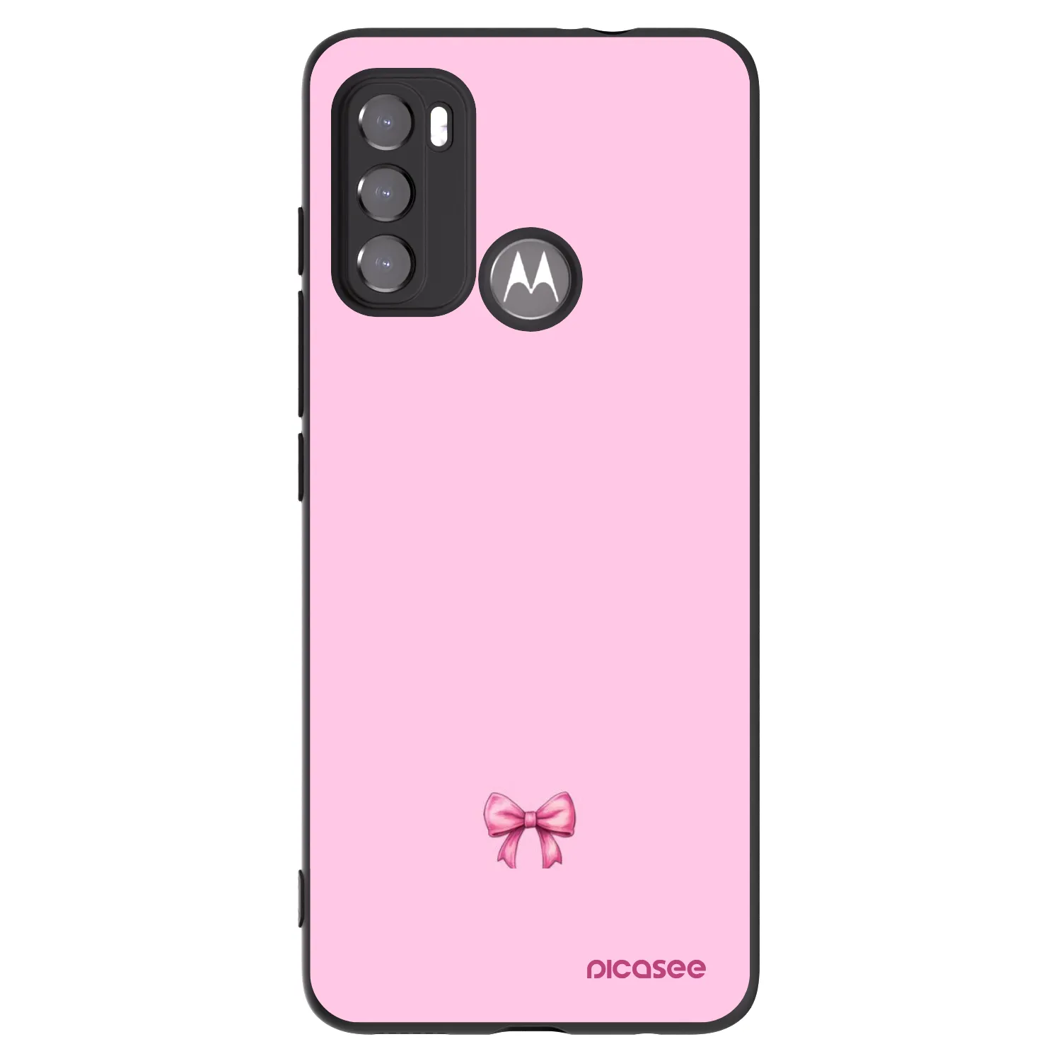 Picasee silikónový čierny obal pre Motorola Moto G60 - Blush bow
