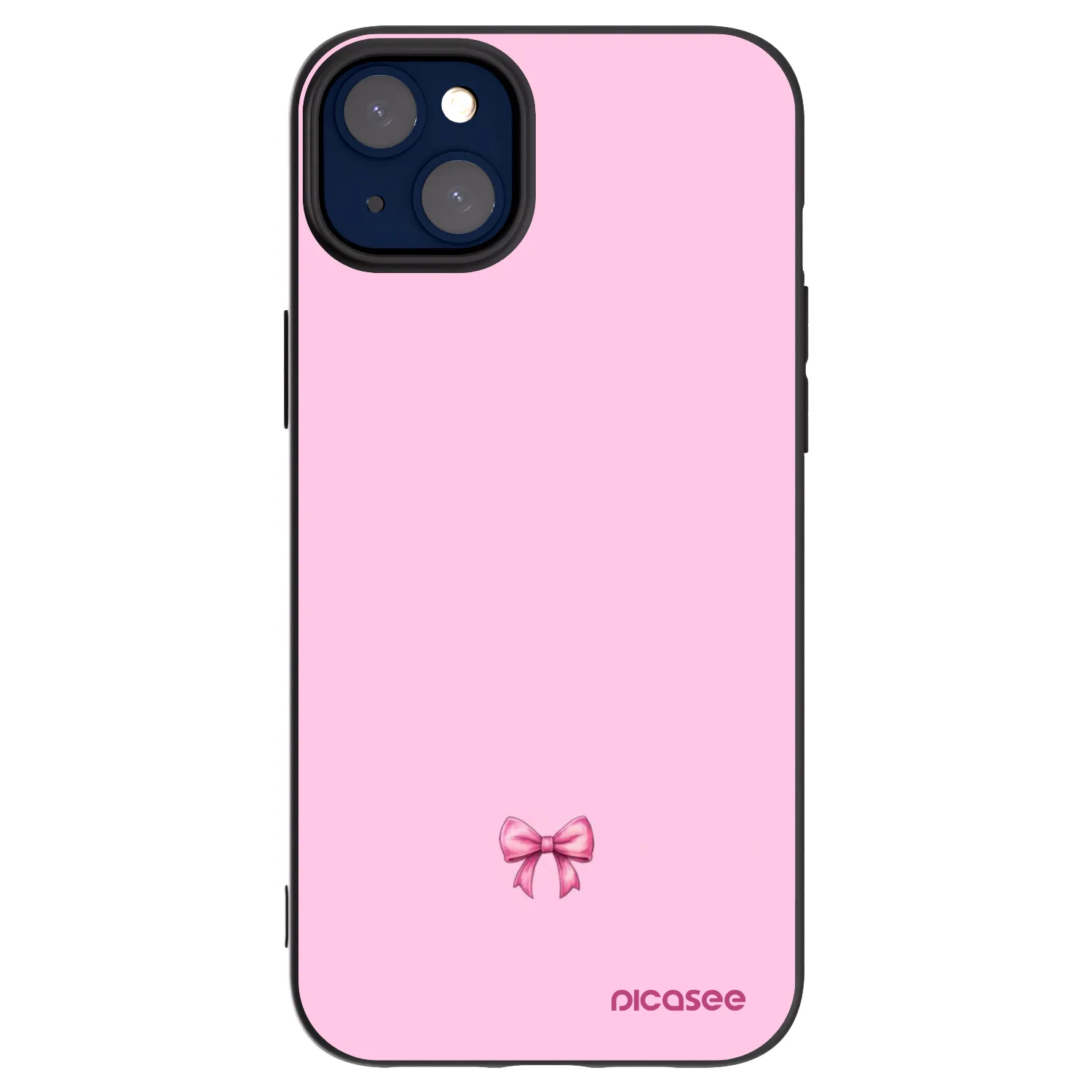 Silikónový čierny obal pre Apple iPhone 14 Plus - Blush bow